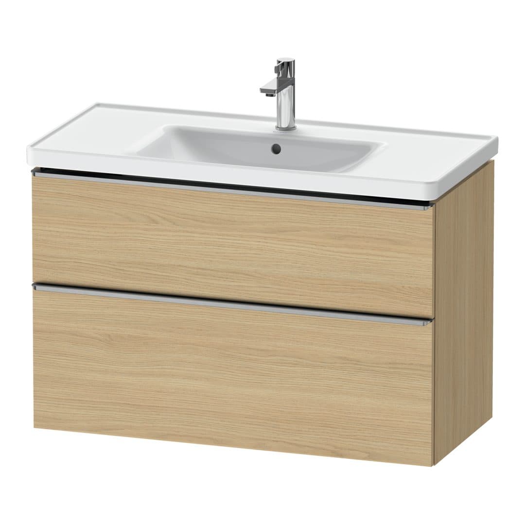 Duravit D-Neo – Έπιπλο Νιπτήρα – 984 mm, 2 συρτάρια, νιπτήρας κέντρο, 984 x 452 x 625 mm, Stainless steel Brushed – Natural oak, Decor (DE4356070300000)