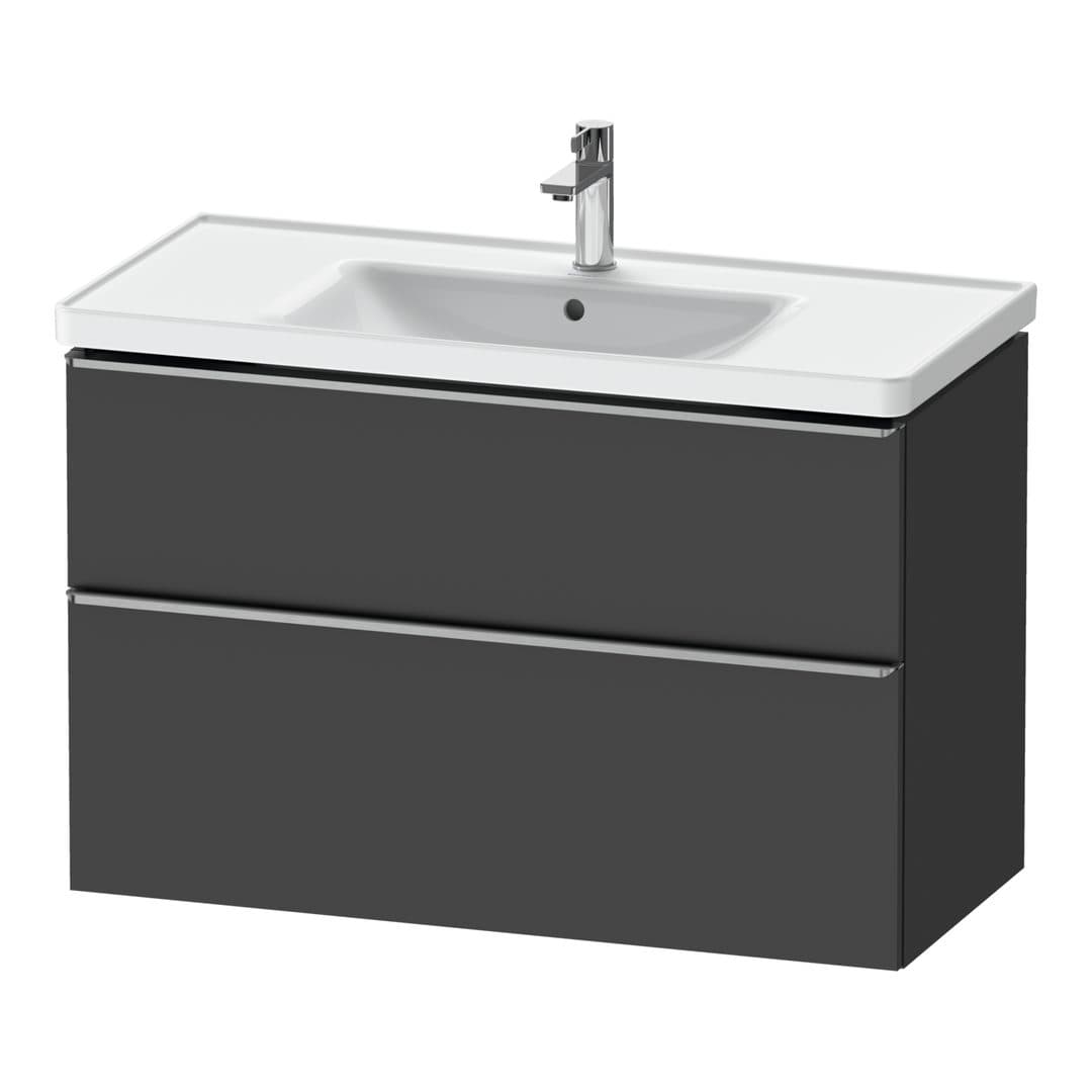 Duravit D-Neo – Έπιπλο Νιπτήρα – 984 mm, 2 συρτάρια, νιπτήρας κέντρο, 984 x 452 x 625 mm, Stainless steel Brushed – Graphite Matt, Decor (DE4356070490000)