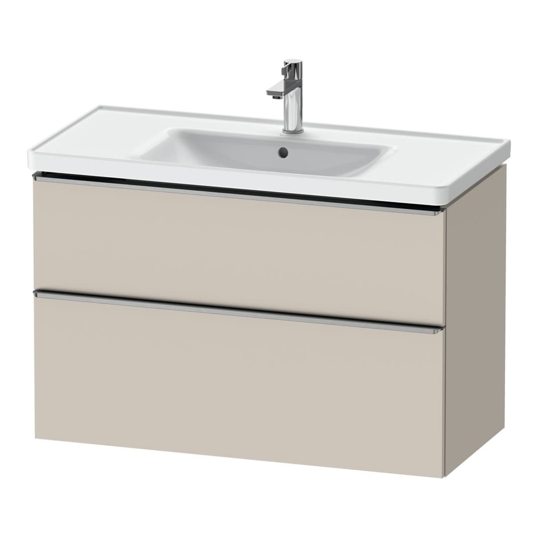 Duravit D-Neo – Έπιπλο Νιπτήρα – 984 mm, 2 συρτάρια, νιπτήρας κέντρο, 984 x 452 x 625 mm, Stainless steel Brushed – Taupe Matt, Decor (DE4356070910000)