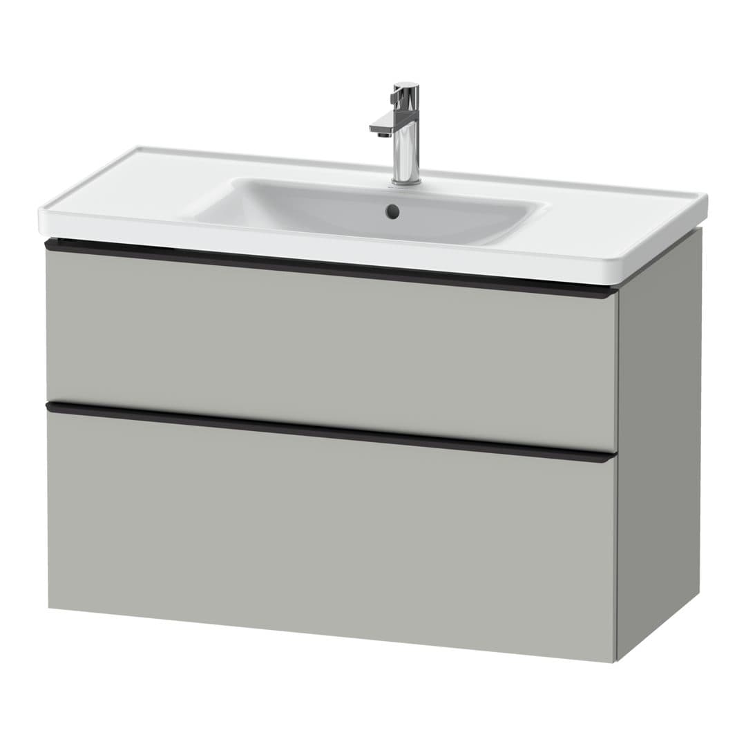 Duravit D-Neo – Έπιπλο Νιπτήρα – 984 mm, 2 συρτάρια, νιπτήρας κέντρο, 984 x 452 x 625 mm, Diamond black Matt – Concrete grey Matt, Decor (DE43560BD070000)