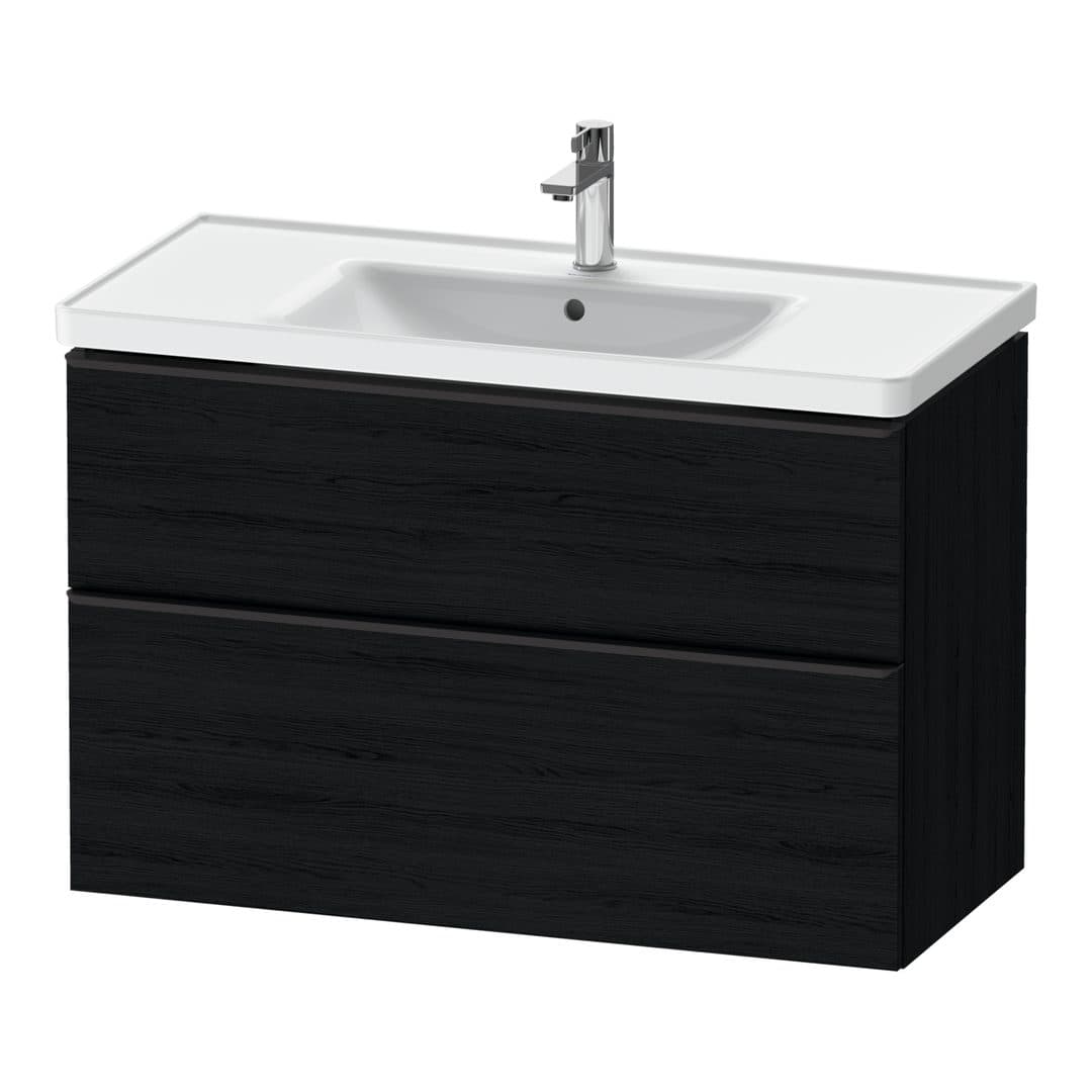 Duravit D-Neo – Έπιπλο Νιπτήρα – 984 mm, 2 συρτάρια, νιπτήρας κέντρο, 984 x 452 x 625 mm, Diamond black Matt – Black oak Matt, Decor (DE43560BD160000)
