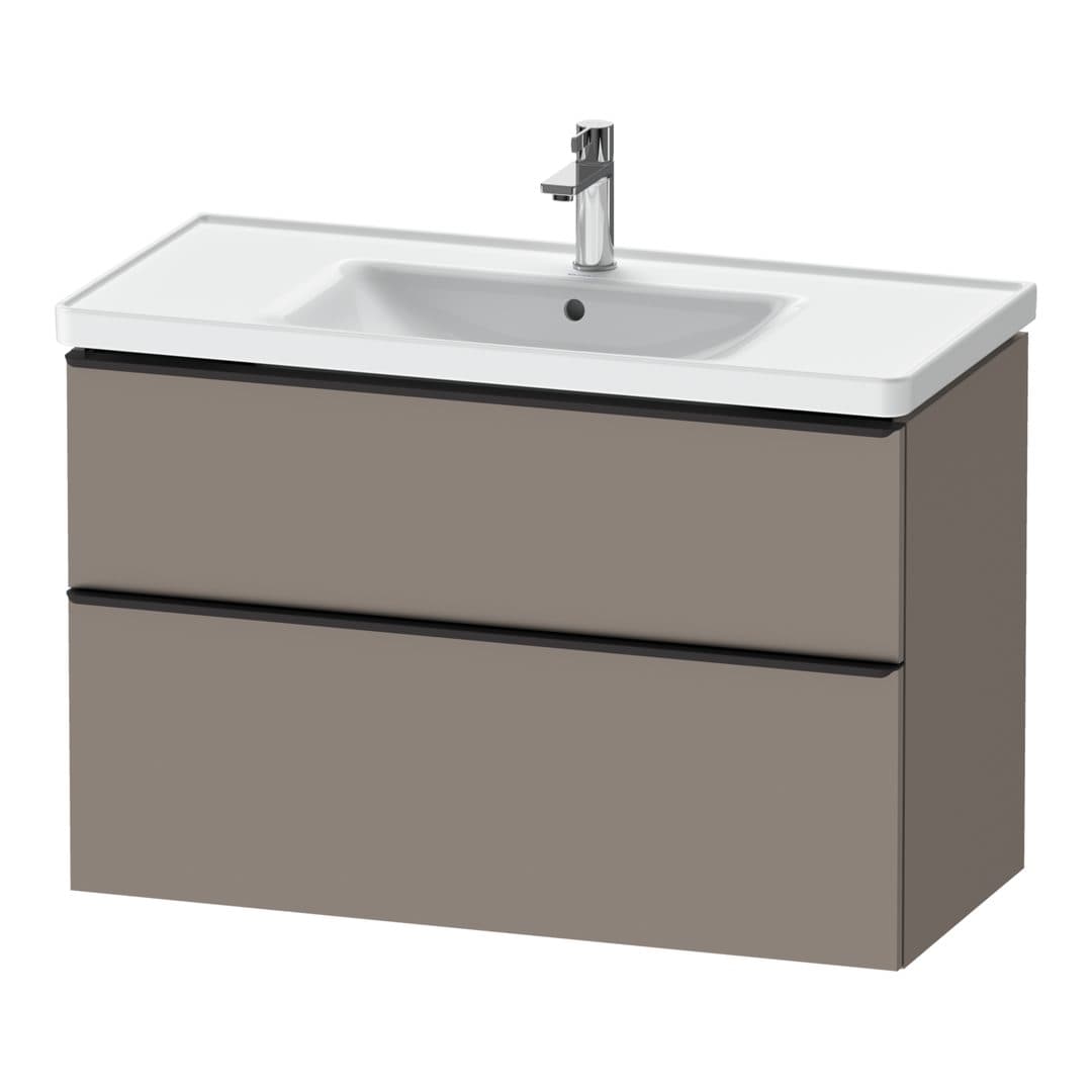 Duravit D-Neo – Έπιπλο Νιπτήρα – 984 mm, 2 συρτάρια, νιπτήρας κέντρο, 984 x 452 x 625 mm, Diamond black Matt – Basalte Matt, Decor (DE43560BD430000)