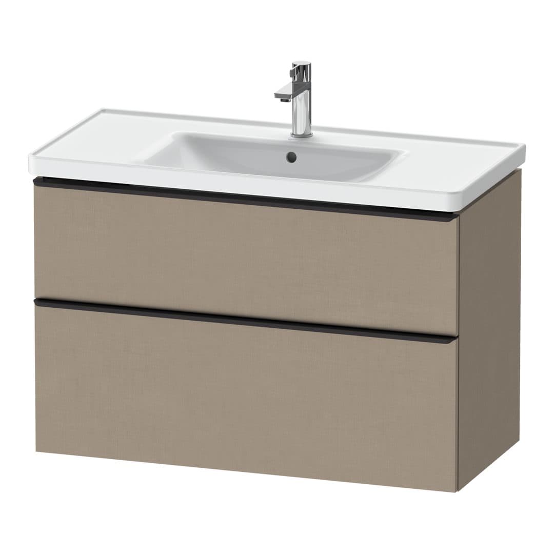 Duravit D-Neo – Έπιπλο Νιπτήρα – 984 mm, 2 συρτάρια, νιπτήρας κέντρο, 984 x 452 x 625 mm, Diamond black Matt – Linen Matt, Decor (DE43560BD750000)
