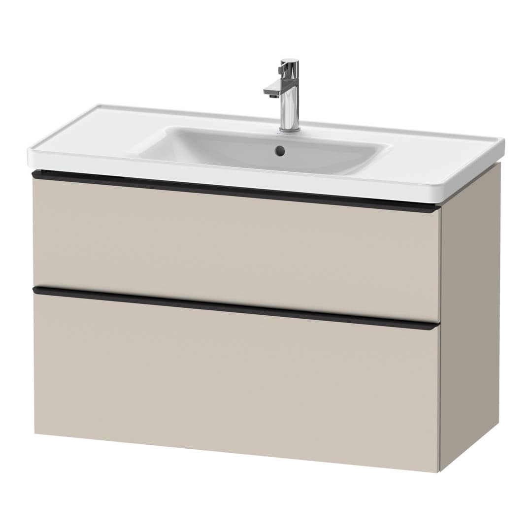 Duravit D-Neo – Έπιπλο Νιπτήρα – 984 mm, 2 συρτάρια, νιπτήρας κέντρο, 984 x 452 x 625 mm, Diamond black Matt – Taupe Matt, Decor (DE43560BD910000)