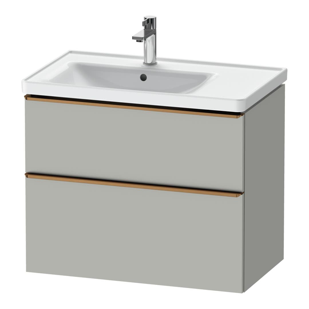 Duravit D-Neo – Έπιπλο Νιπτήρα – 784 mm, 2 συρτάρια, νιπτήρας αριστερά, Bronze Brushed – Concrete grey Matt, Decor (DE4357004070000)
