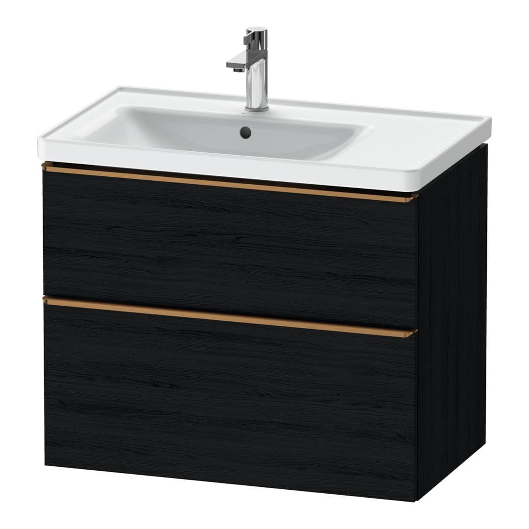 Duravit D-Neo – Έπιπλο Νιπτήρα – 784 mm, 2 συρτάρια, νιπτήρας αριστερά, Bronze Brushed – Black oak Matt, Decor (DE4357004160000)