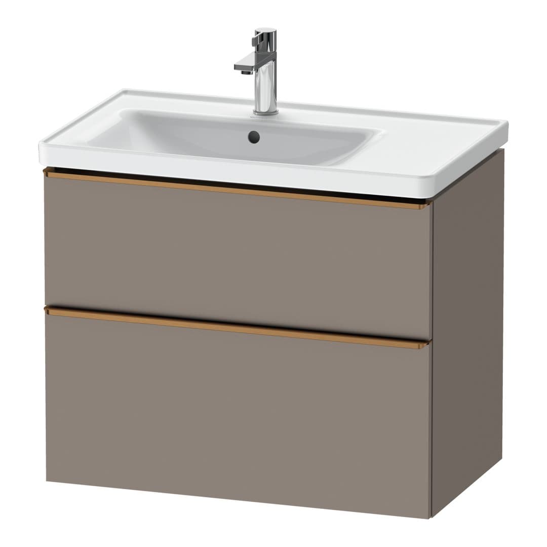 Duravit D-Neo – Έπιπλο Νιπτήρα – 784 mm, 2 συρτάρια, νιπτήρας αριστερά, Bronze Brushed – Basalte Matt, Decor (DE4357004430000)