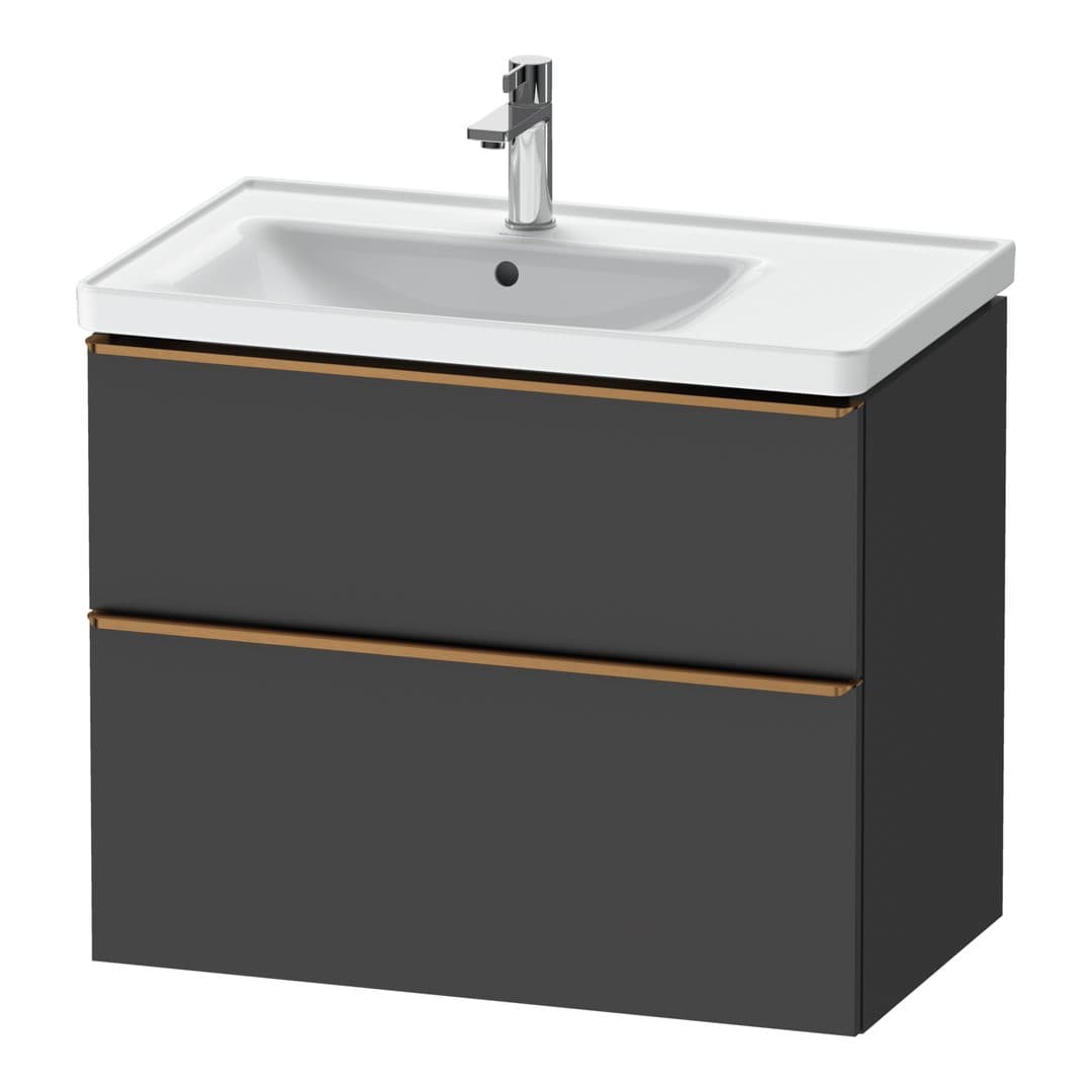 Duravit D-Neo – Έπιπλο Νιπτήρα – 784 mm, 2 συρτάρια, νιπτήρας αριστερά, Bronze Brushed – Graphite Matt, Decor (DE4357004490000)