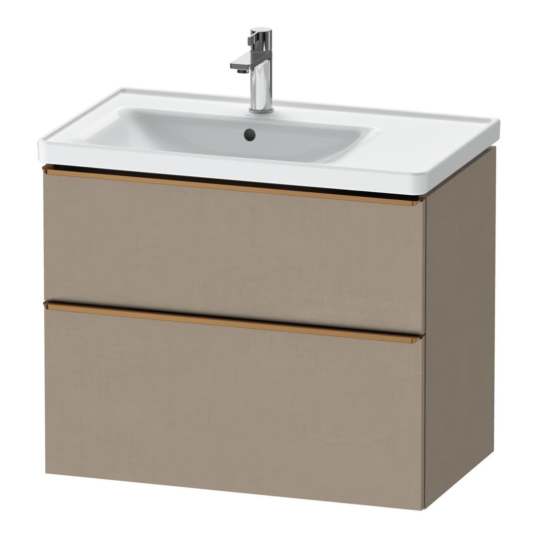 Duravit D-Neo – Έπιπλο Νιπτήρα – 784 mm, 2 συρτάρια, νιπτήρας αριστερά, Bronze Brushed – Linen Matt, Decor (DE4357004750000)