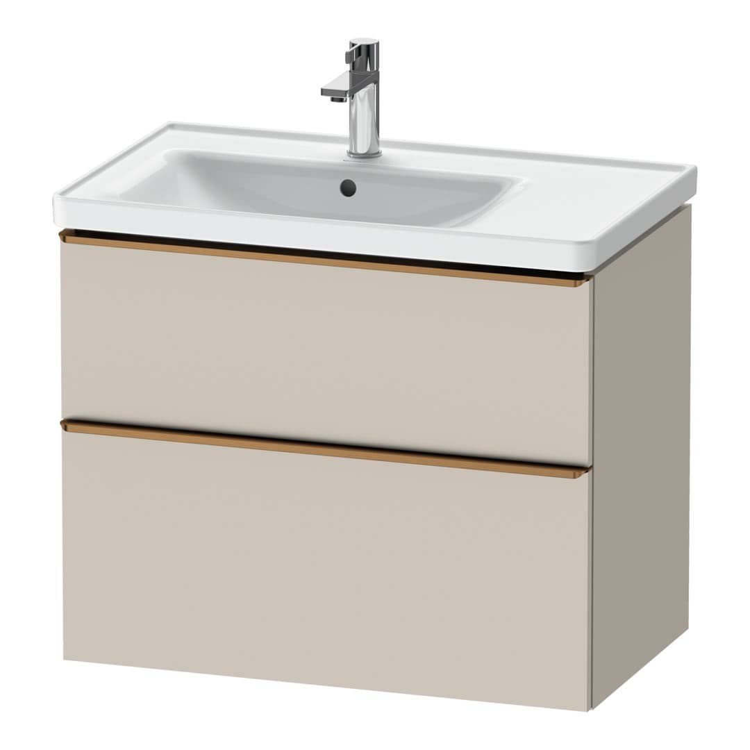 Duravit D-Neo – Έπιπλο Νιπτήρα – 784 mm, 2 συρτάρια, νιπτήρας αριστερά, Bronze Brushed – Taupe Matt, Decor (DE4357004910000)