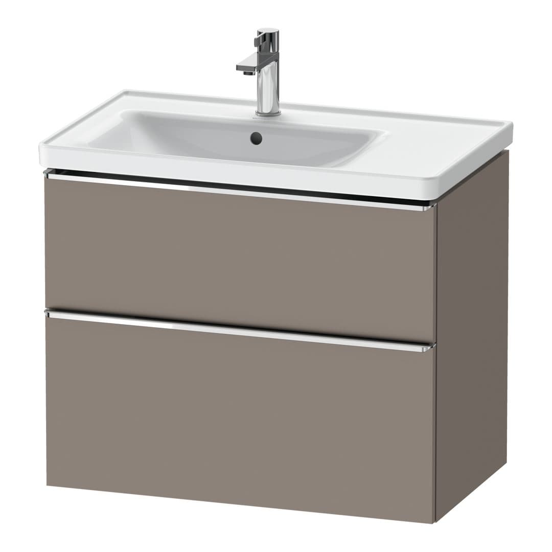 Duravit D-Neo – Έπιπλο Νιπτήρα – 784 mm, 2 συρτάρια, νιπτήρας αριστερά, Chrome High Gloss – Basalte Matt, Decor (DE4357010430000)