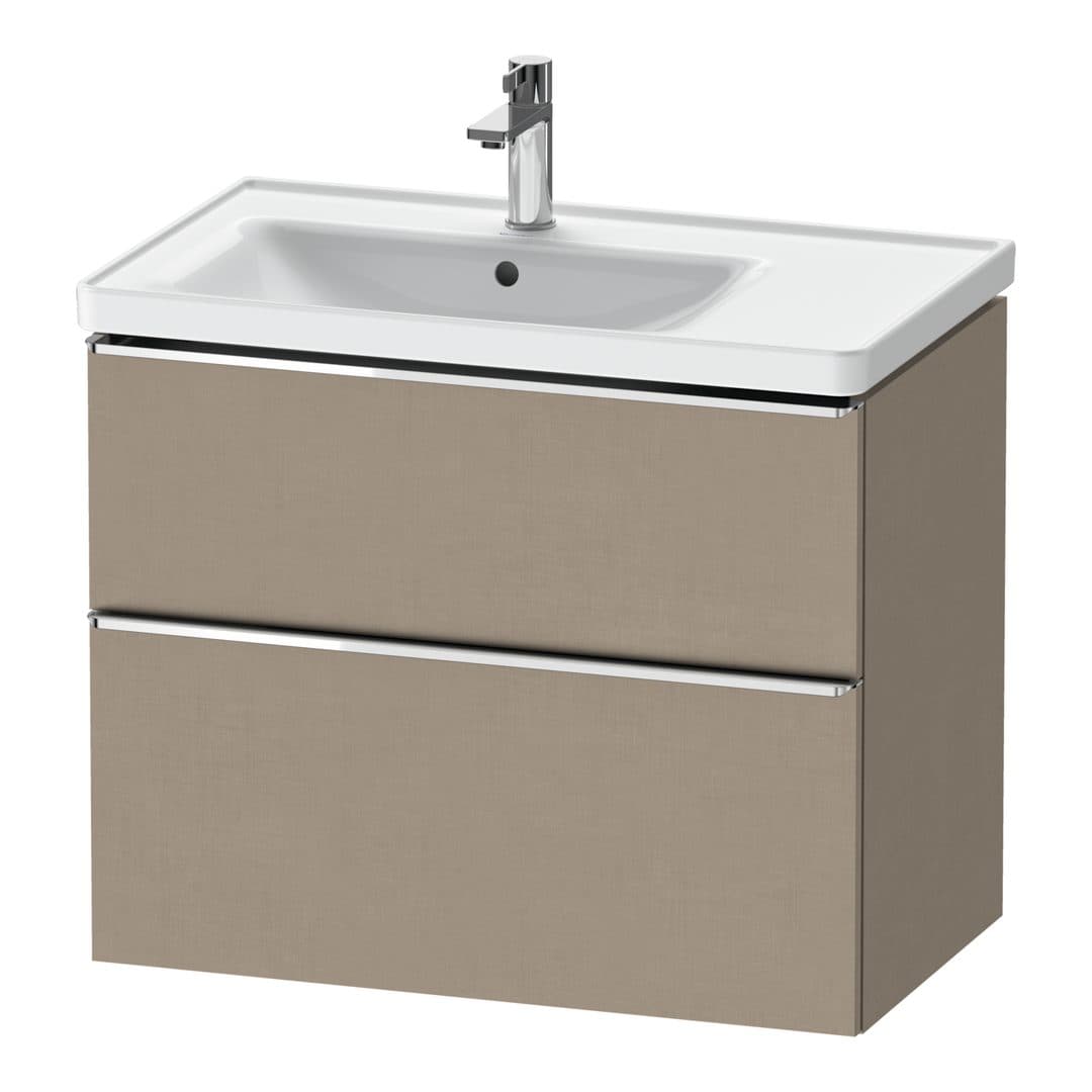 Duravit D-Neo – Έπιπλο Νιπτήρα – 784 mm, 2 συρτάρια, νιπτήρας αριστερά, Chrome High Gloss – Linen Matt, Decor (DE4357010750000)