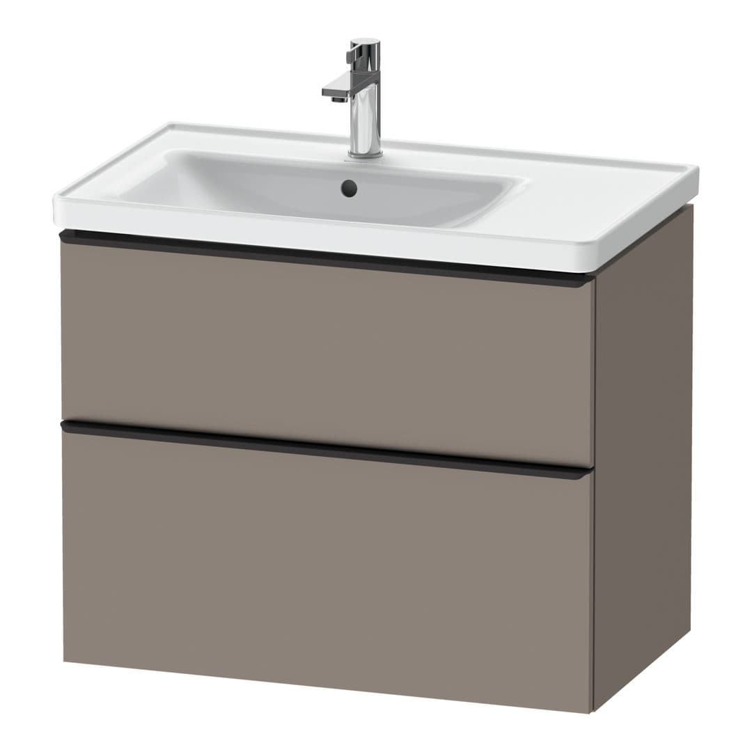 Duravit D-Neo – Έπιπλο Νιπτήρα – 784 mm, 2 συρτάρια, νιπτήρας αριστερά, Diamond black Matt – Basalte Matt, Decor (DE43570BD430000)