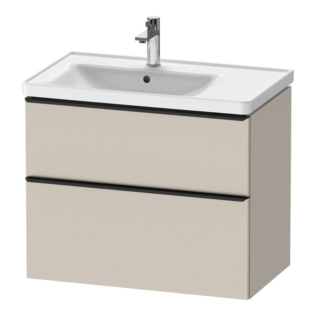 Duravit D-Neo – Έπιπλο Νιπτήρα – 784 mm, 2 συρτάρια, νιπτήρας αριστερά, Diamond black Matt – Taupe Matt, Decor (DE43570BD910000)