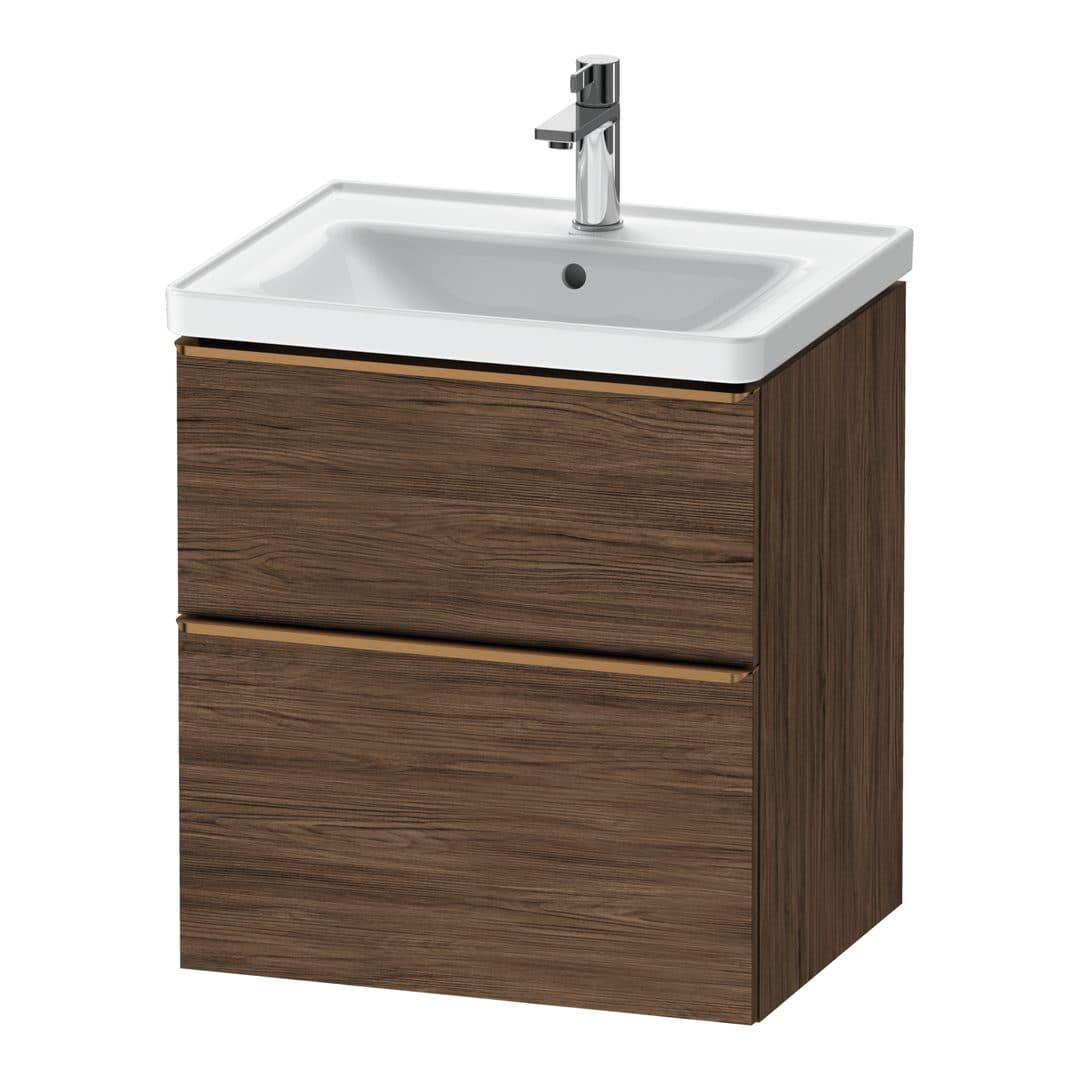 Duravit D-Neo – Έπιπλο Νιπτήρα – 584 mm, 2 συρτάρια, νιπτήρας κέντρο, 584 x 452 x 625 mm, Bronze Brushed – Walnut dark Matt, Decor (DE4359004210000)