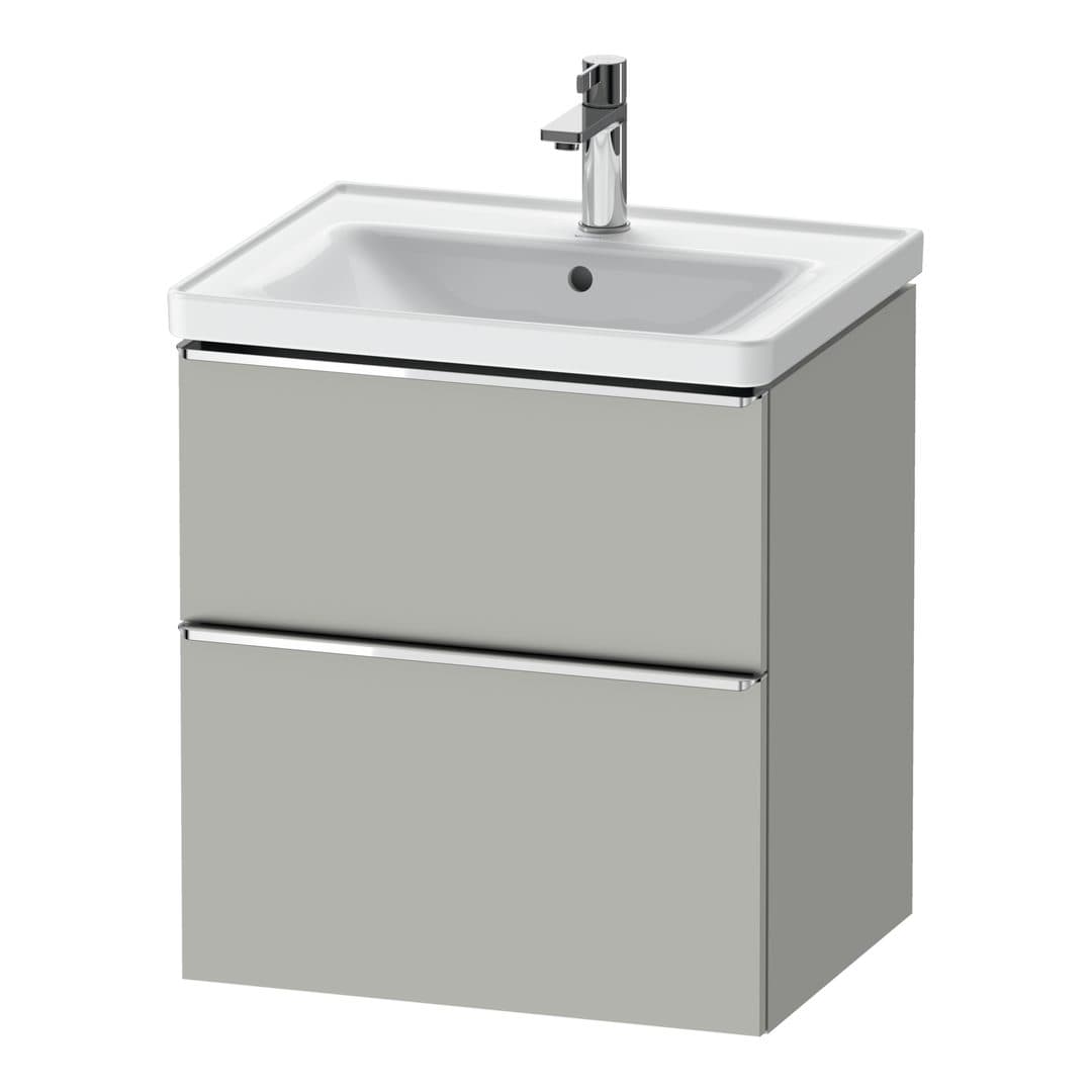 Duravit D-Neo – Έπιπλο Νιπτήρα – 584 mm, 2 συρτάρια, νιπτήρας κέντρο, 584 x 452 x 625 mm, Chrome High Gloss – Concrete grey Matt, Decor (DE4359010070000)