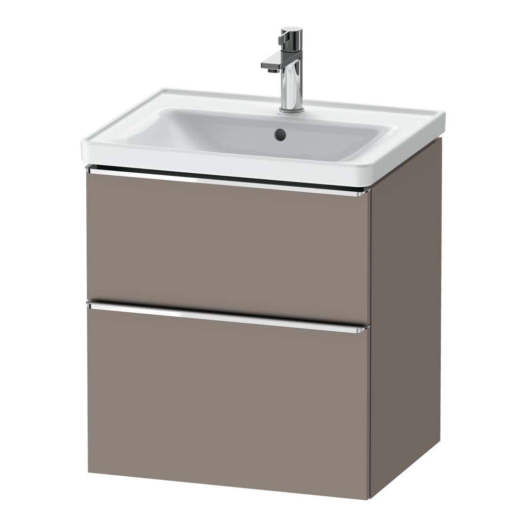 Duravit D-Neo – Έπιπλο Νιπτήρα – 584 mm, 2 συρτάρια, νιπτήρας κέντρο, 584 x 452 x 625 mm, Chrome High Gloss – Basalte Matt, Decor (DE4359010430000)