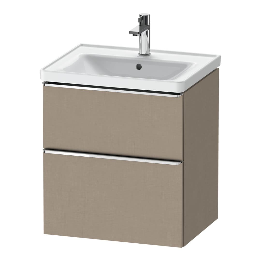 Duravit D-Neo – Έπιπλο Νιπτήρα – 584 mm, 2 συρτάρια, νιπτήρας κέντρο, 584 x 452 x 625 mm, Chrome High Gloss – Linen Matt, Decor (DE4359010750000)