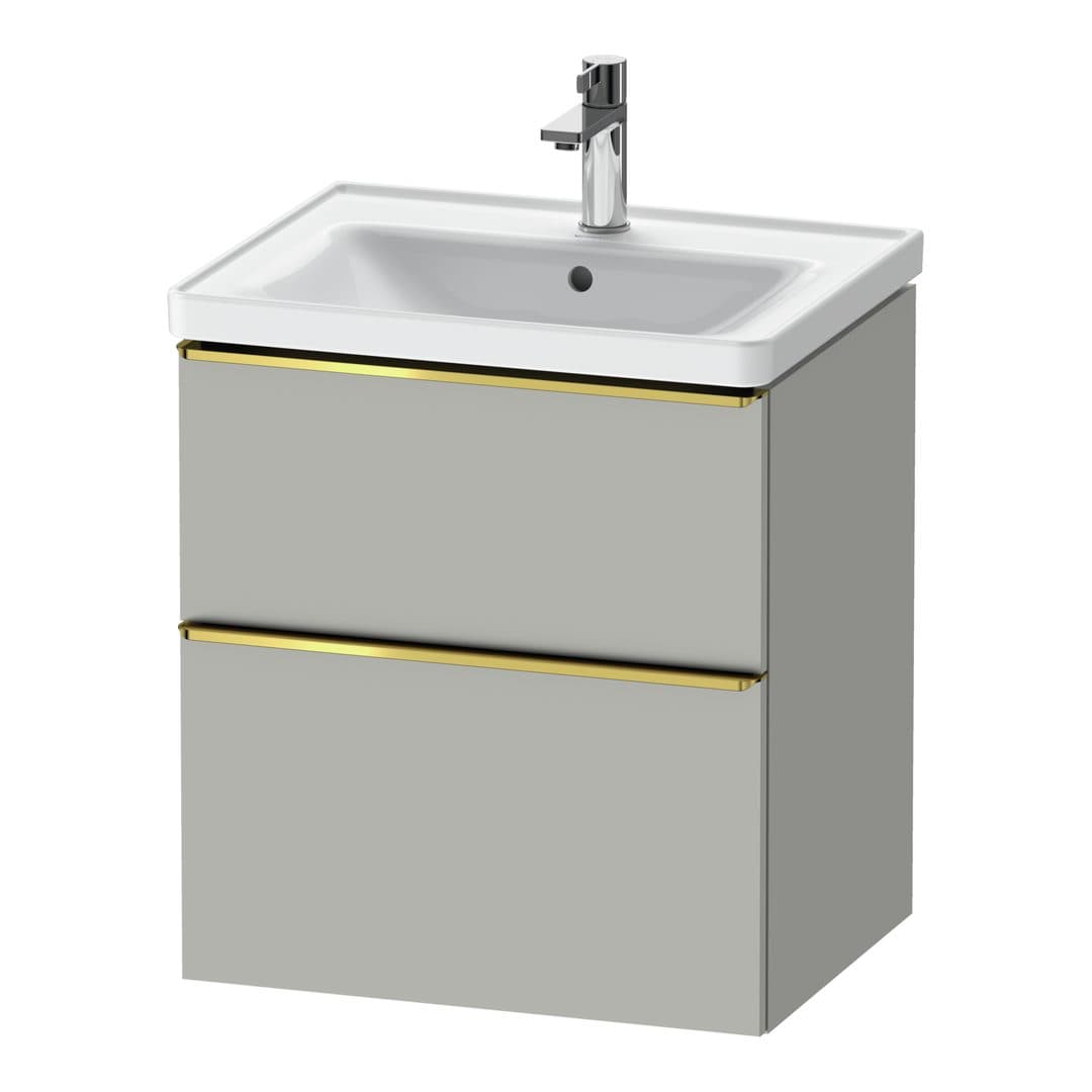 Duravit D-Neo – Έπιπλο Νιπτήρα – 584 mm, 2 συρτάρια, νιπτήρας κέντρο, 584 x 452 x 625 mm, Gold Polished – Concrete grey Matt, Decor (DE4359034070000)