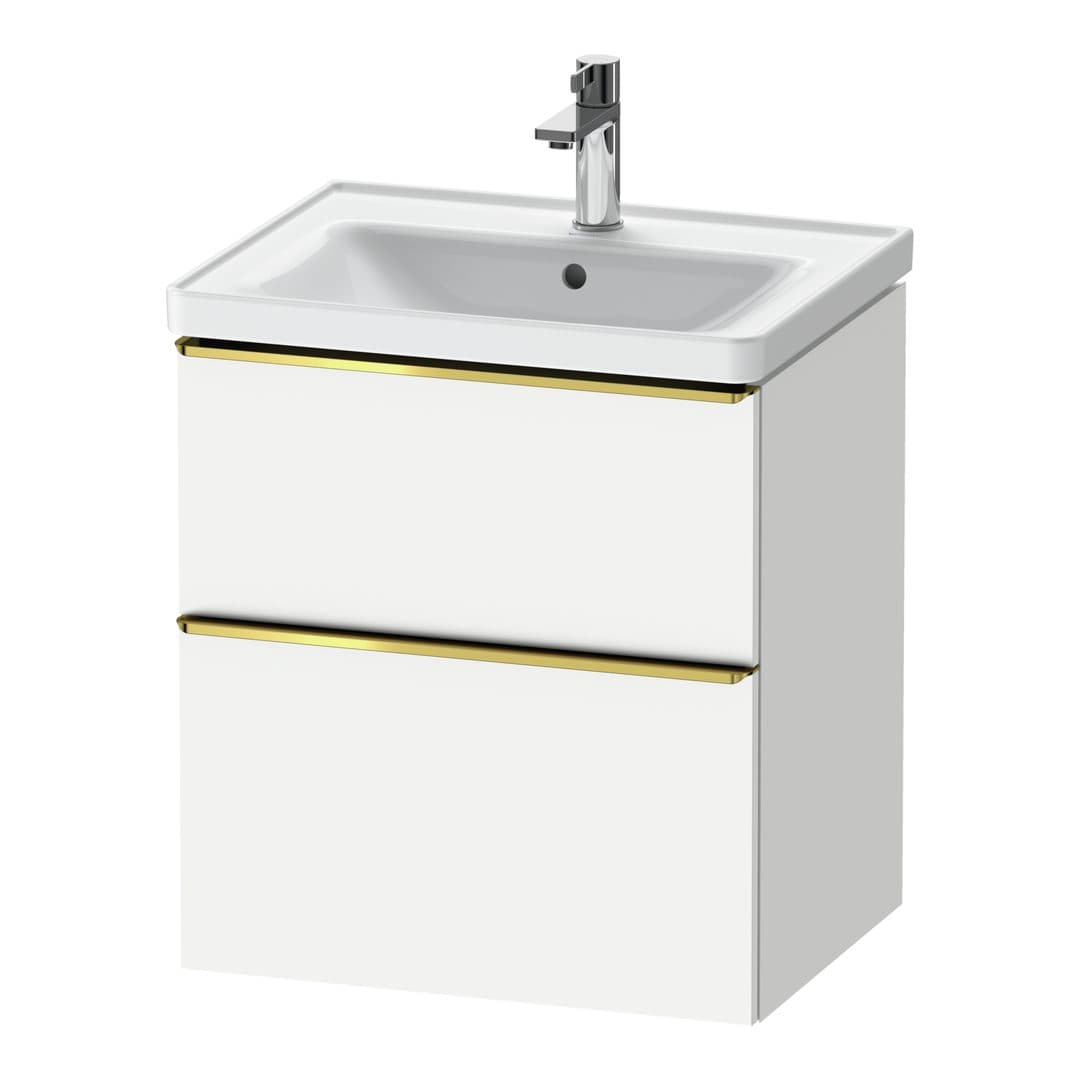 Duravit D-Neo – Έπιπλο Νιπτήρα – 584 mm, 2 συρτάρια, νιπτήρας κέντρο, 584 x 452 x 625 mm, Gold Polished – White Matt, Decor (DE4359034180000)