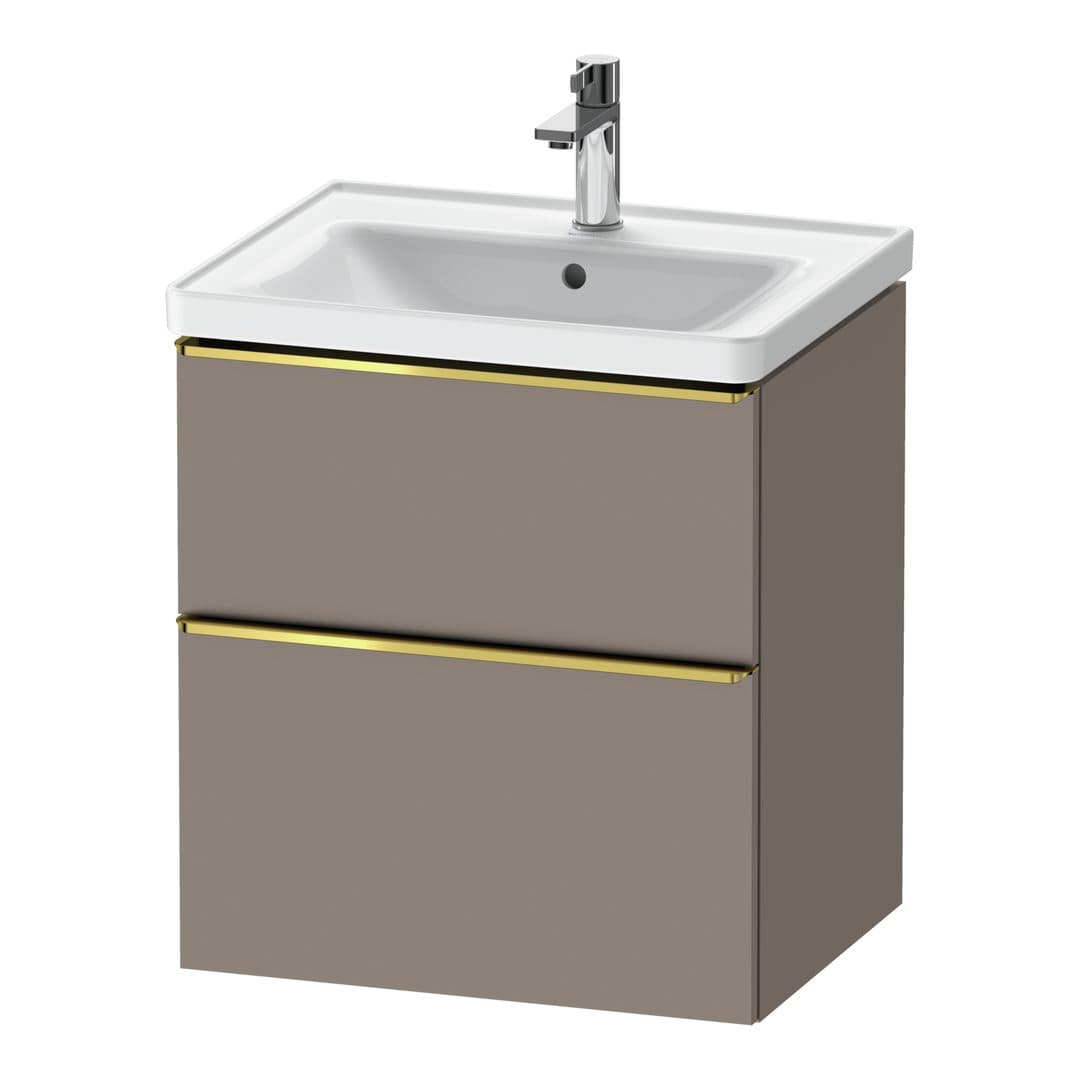 Duravit D-Neo – Έπιπλο Νιπτήρα – 584 mm, 2 συρτάρια, νιπτήρας κέντρο, 584 x 452 x 625 mm, Gold Polished – Basalte Matt, Decor (DE4359034430000)