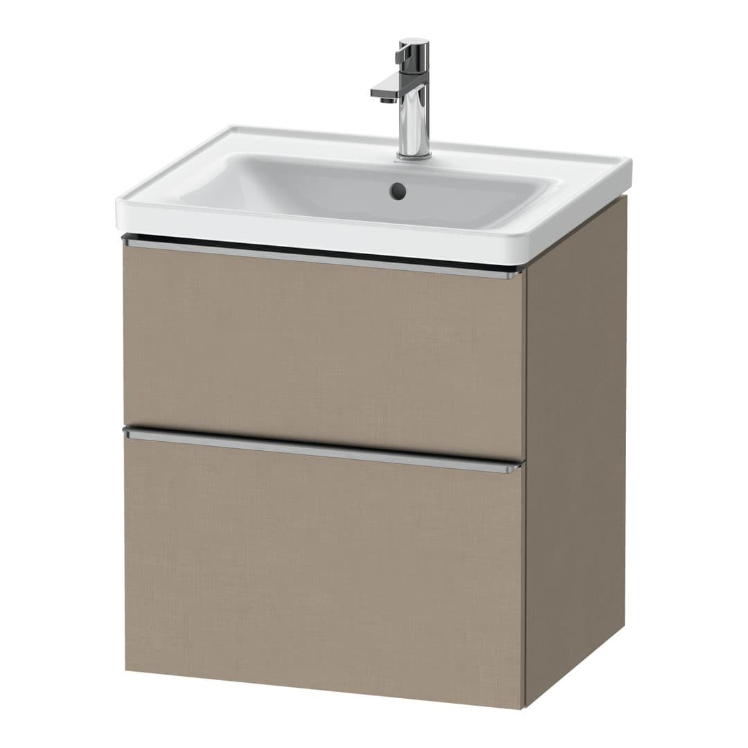 Duravit D-Neo – Έπιπλο Νιπτήρα – 584 mm, 2 συρτάρια, νιπτήρας κέντρο, 584 x 452 x 625 mm, Stainless steel Brushed – Linen Matt, Decor (DE4359070750000)