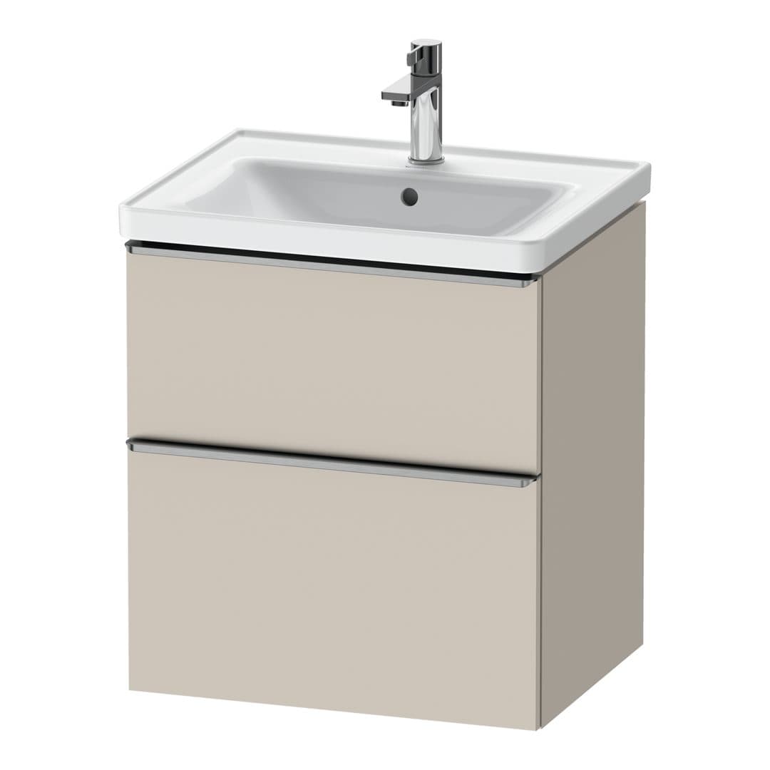 Duravit D-Neo – Έπιπλο Νιπτήρα – 584 mm, 2 συρτάρια, νιπτήρας κέντρο, 584 x 452 x 625 mm, Stainless steel Brushed – Taupe Matt, Decor (DE4359070910000)