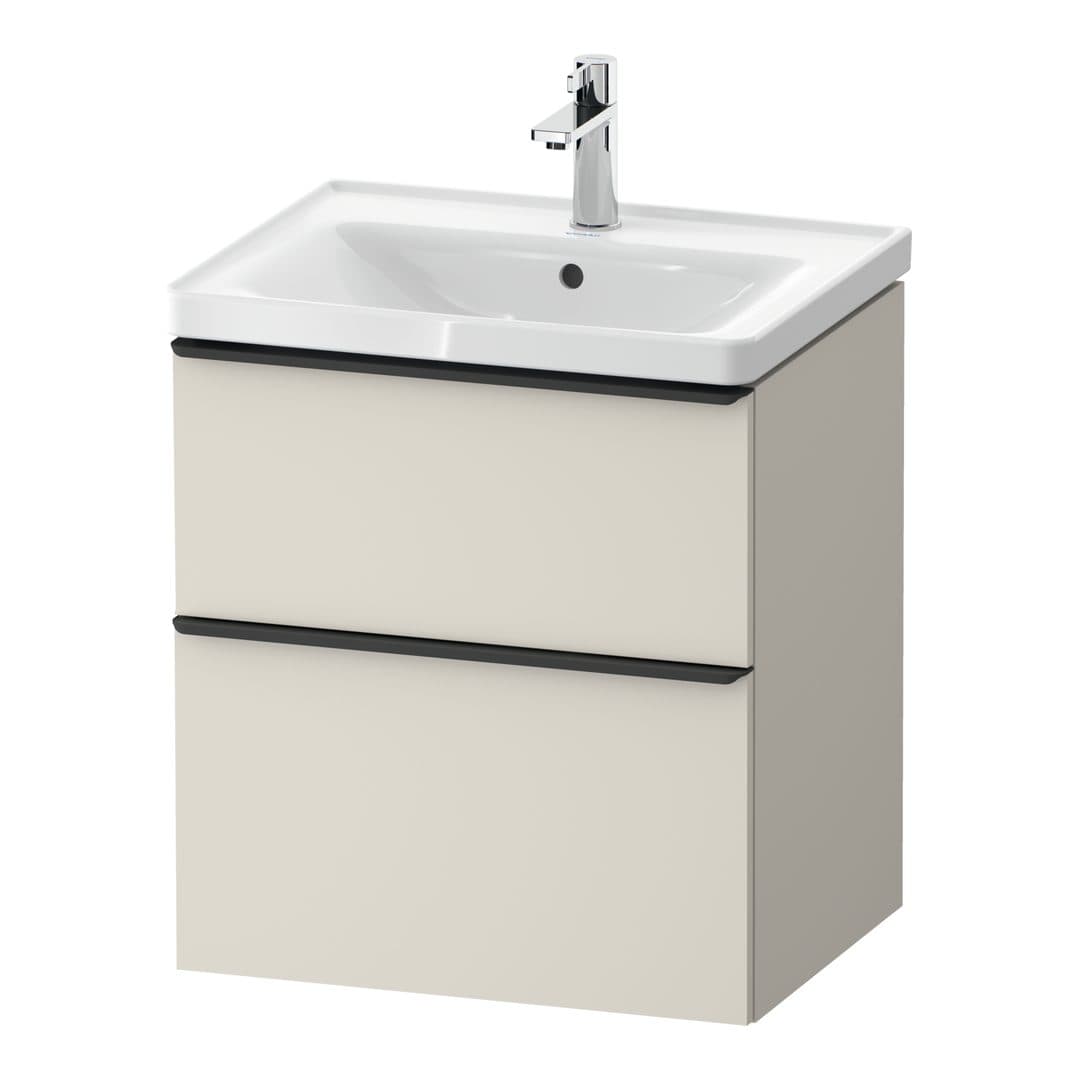 Duravit D-Neo – Έπιπλο Νιπτήρα – 584 mm, 2 συρτάρια, νιπτήρας κέντρο, 584 x 452 x 625 mm, Diamond black Matt – Taupe Matt, Decor (DE43590BD910000)
