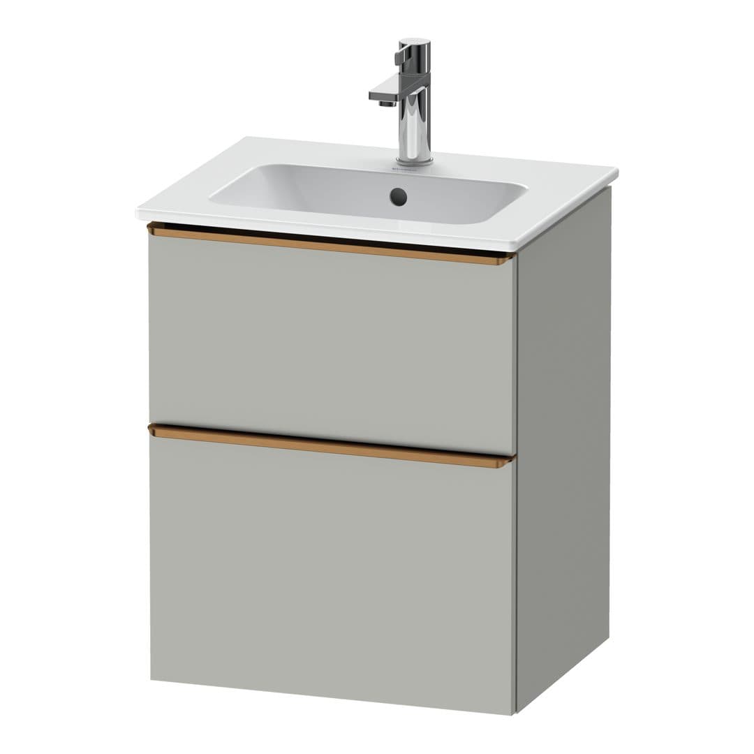 Duravit D-Neo – Έπιπλο Νιπτήρα – 510 mm, 2 συρτάρια, νιπτήρας κέντρο, Bronze Brushed – Concrete grey Matt, Decor (DE4360004070000)