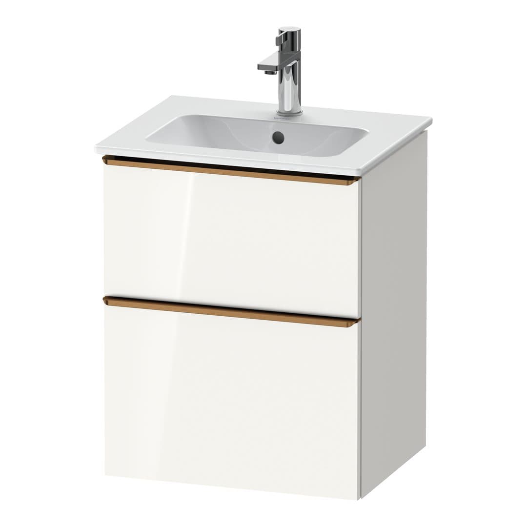 Duravit D-Neo – Έπιπλο Νιπτήρα – 510 mm, 2 συρτάρια, νιπτήρας κέντρο, Bronze Brushed – White High Gloss, Decor (DE4360004220000)