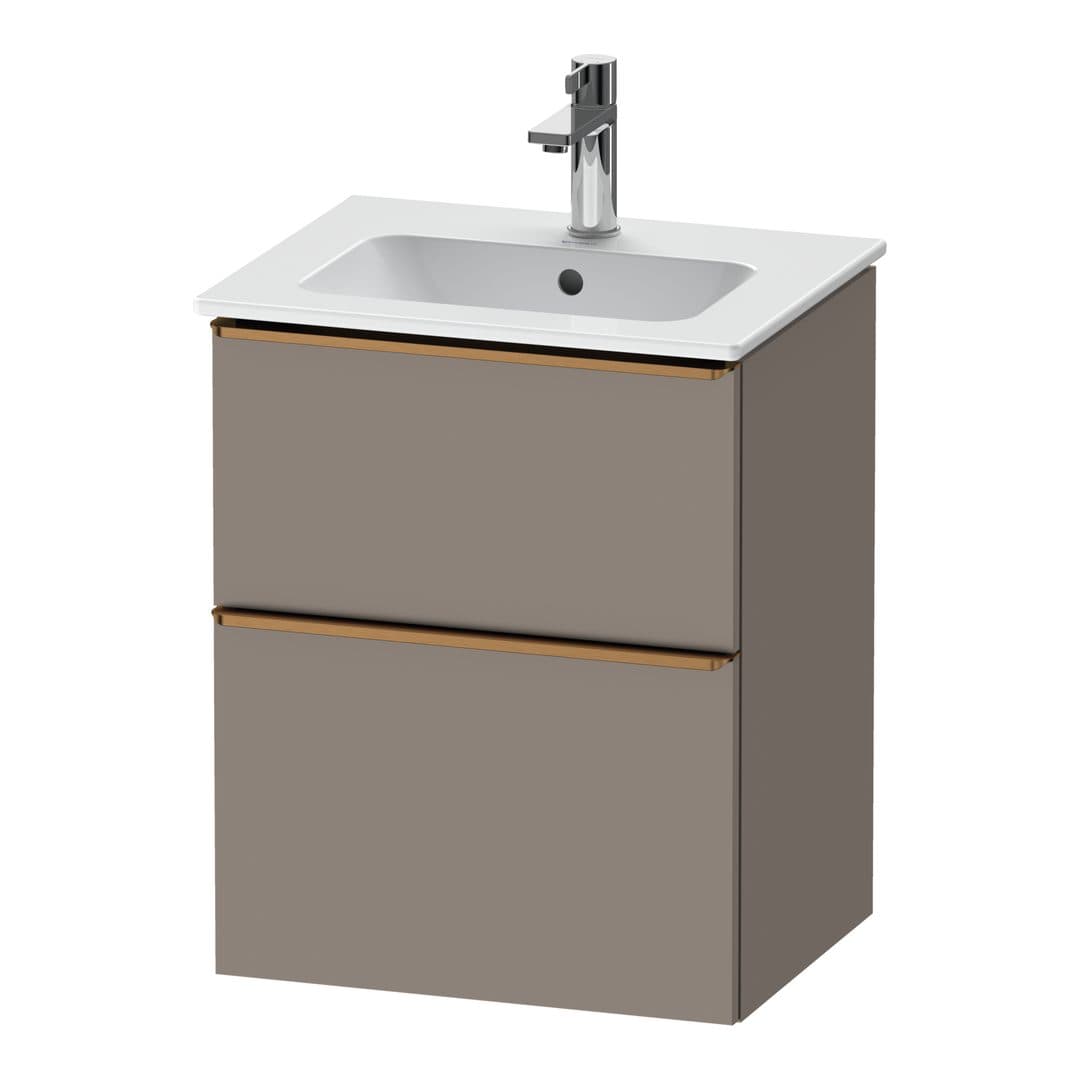 Duravit D-Neo – Έπιπλο Νιπτήρα – 510 mm, 2 συρτάρια, νιπτήρας κέντρο, Bronze Brushed – Basalte Matt, Decor (DE4360004430000)