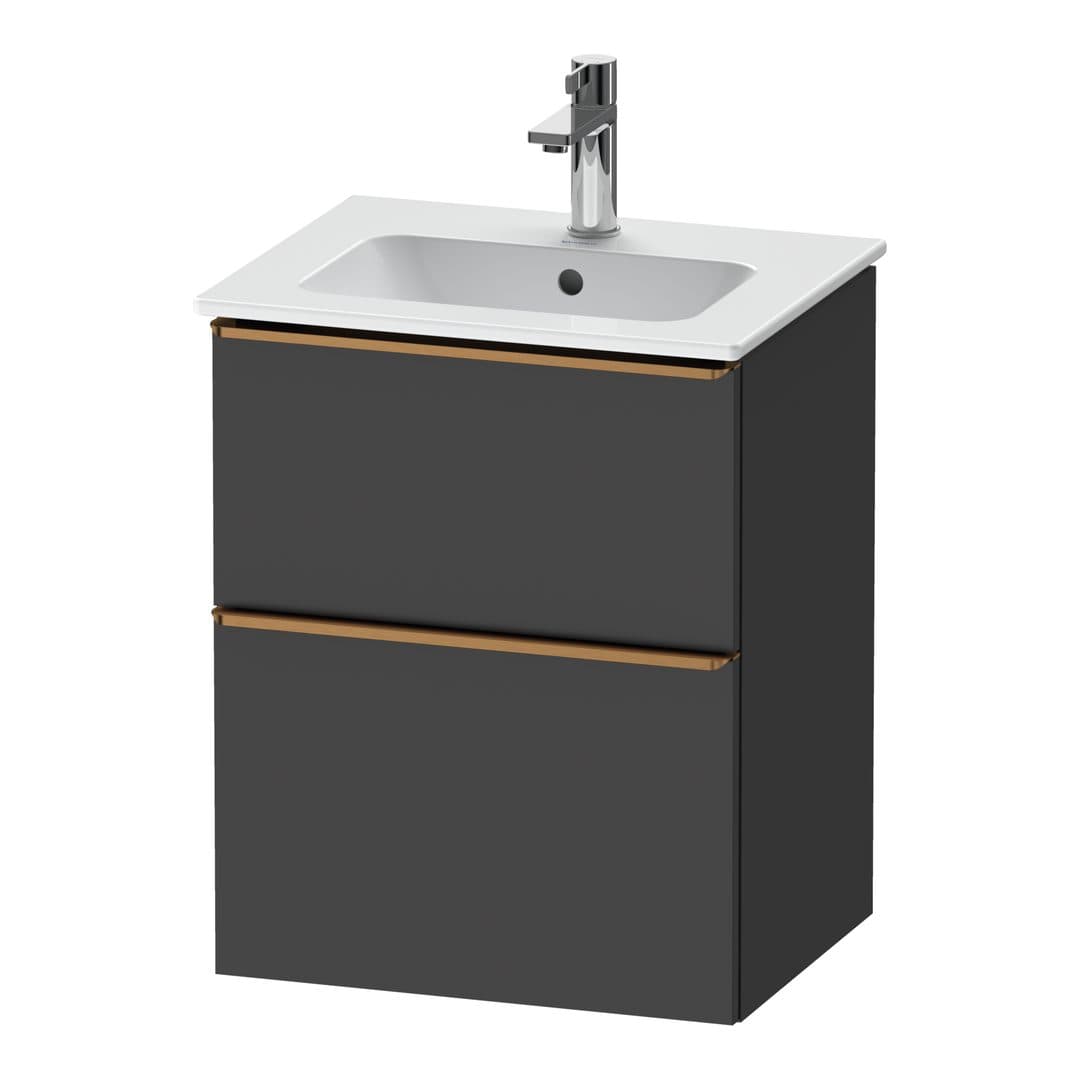 Duravit D-Neo – Έπιπλο Νιπτήρα – 510 mm, 2 συρτάρια, νιπτήρας κέντρο, Bronze Brushed – Graphite Matt, Decor (DE4360004490000)
