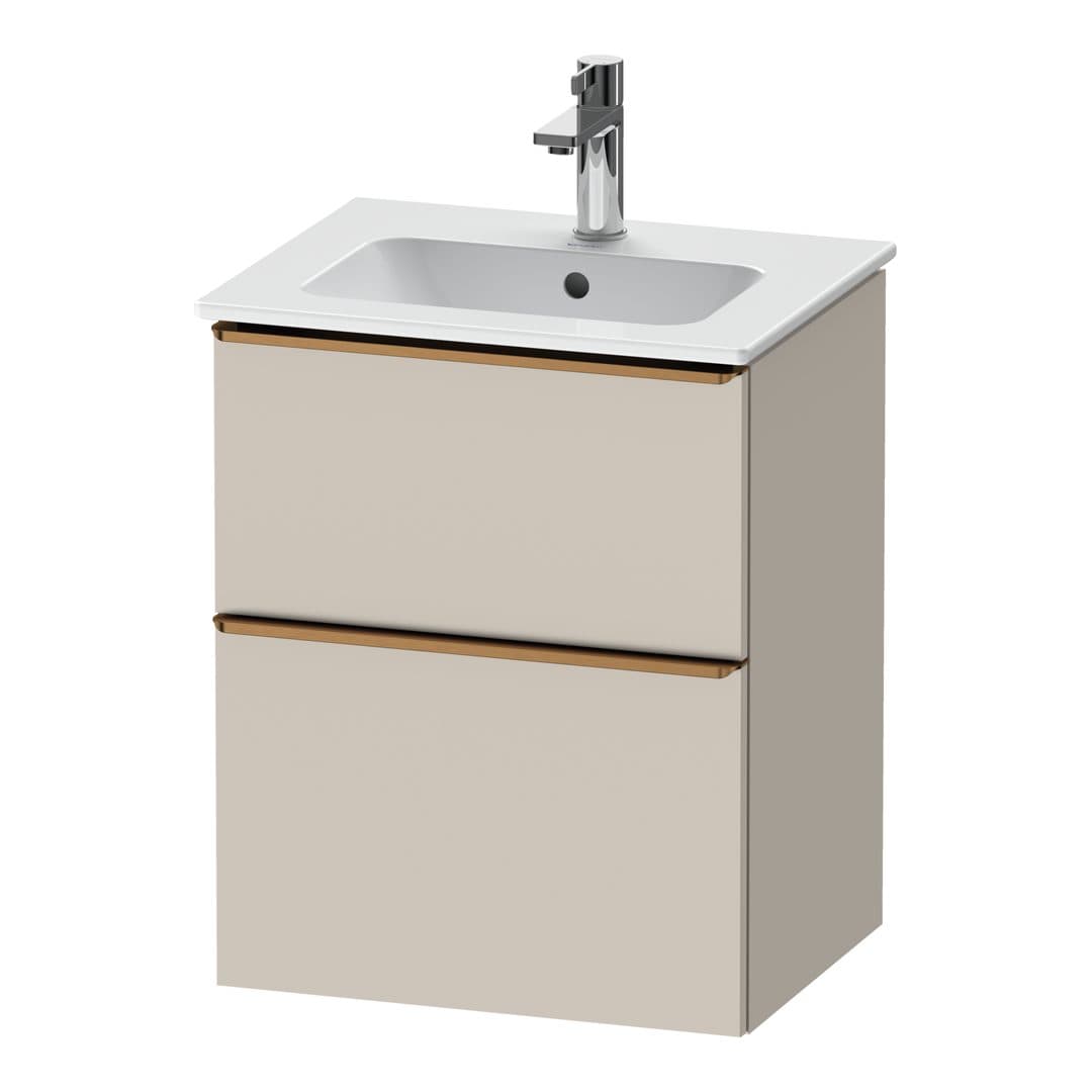 Duravit D-Neo – Έπιπλο Νιπτήρα – 510 mm, 2 συρτάρια, νιπτήρας κέντρο, Bronze Brushed – Taupe Matt, Decor (DE4360004910000)