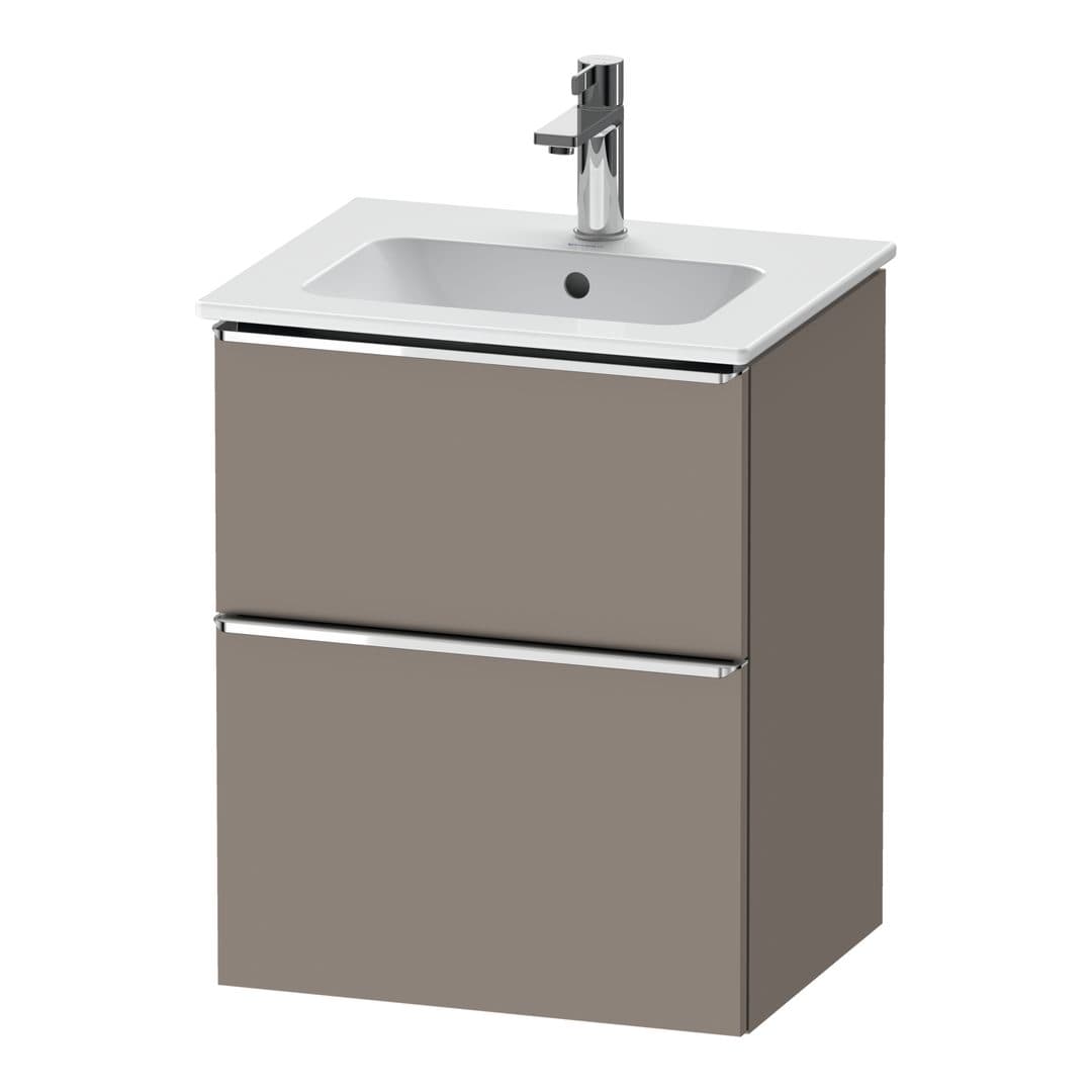 Duravit D-Neo – Έπιπλο Νιπτήρα – 510 mm, 2 συρτάρια, νιπτήρας κέντρο, Chrome High Gloss – Basalte Matt, Decor (DE4360010430000)