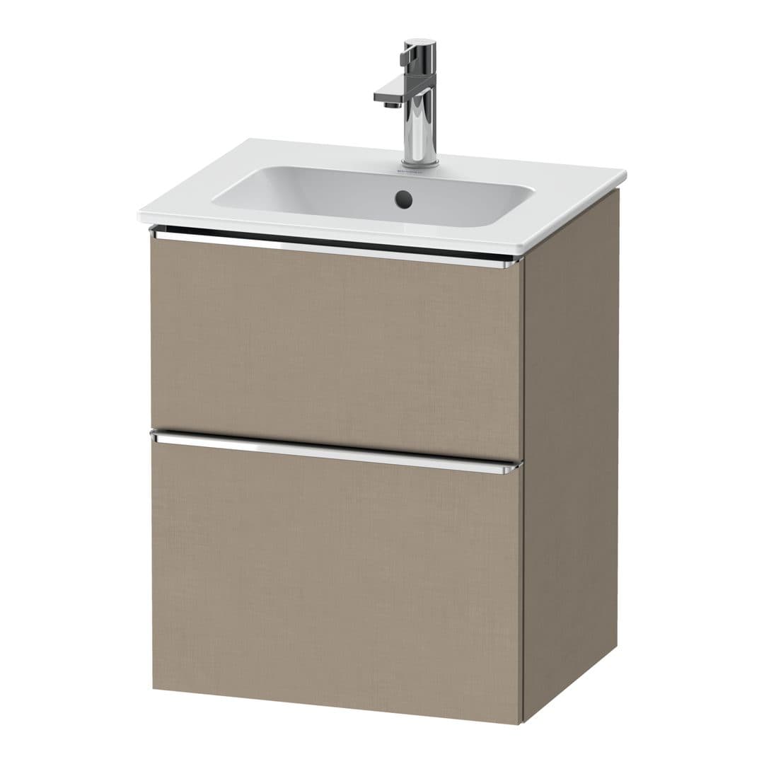 Duravit D-Neo – Έπιπλο Νιπτήρα – 510 mm, 2 συρτάρια, νιπτήρας κέντρο, Chrome High Gloss – Linen Matt, Decor (DE4360010750000)