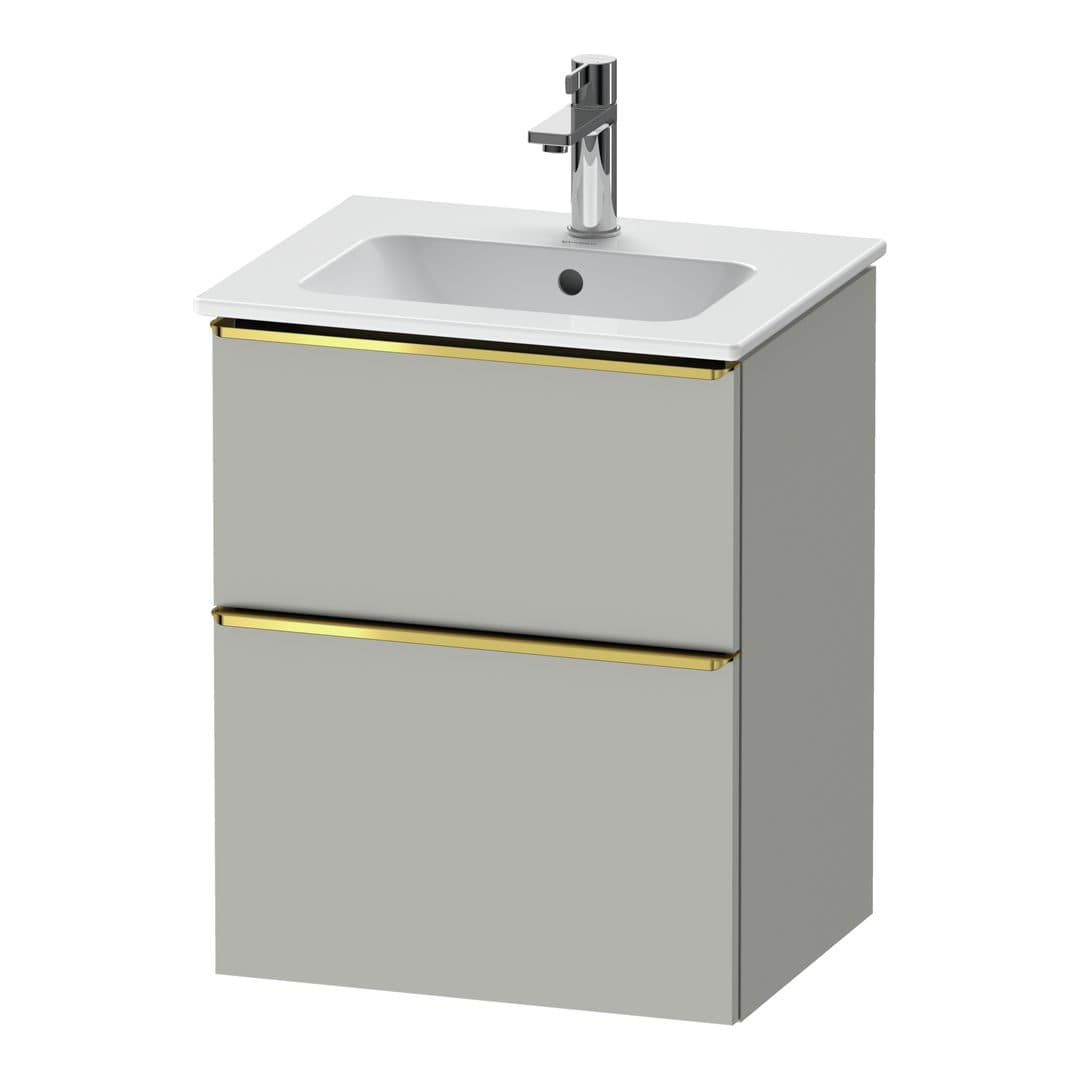 Duravit D-Neo – Έπιπλο Νιπτήρα – 510 mm, 2 συρτάρια, νιπτήρας κέντρο, Gold Polished – Concrete grey Matt, Decor (DE4360034070000)