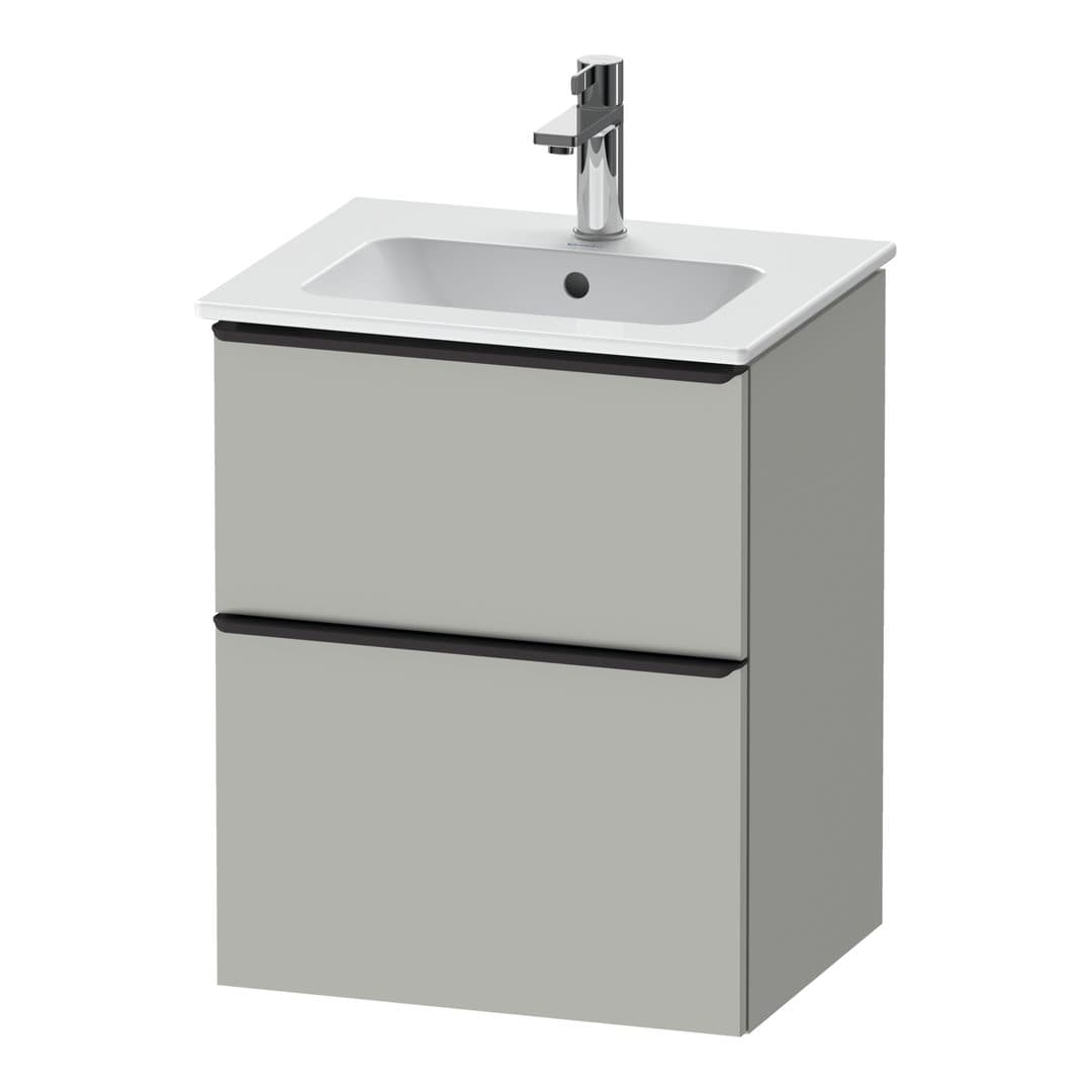 Duravit D-Neo – Έπιπλο Νιπτήρα – 510 mm, 2 συρτάρια, νιπτήρας κέντρο, Diamond black Matt – Concrete grey Matt, Decor (DE43600BD070000)