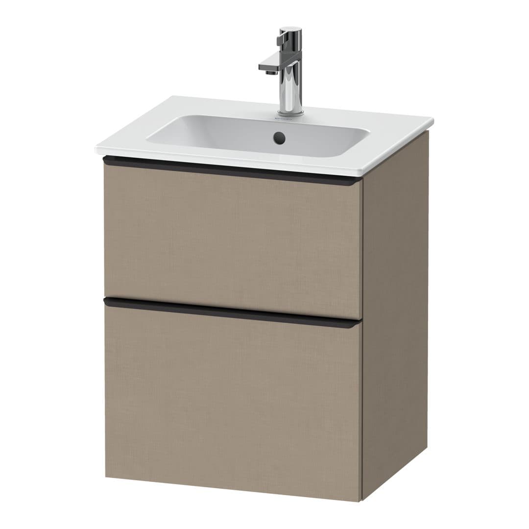 Duravit D-Neo – Έπιπλο Νιπτήρα – 510 mm, 2 συρτάρια, νιπτήρας κέντρο, Diamond black Matt – Linen Matt, Decor (DE43600BD750000)