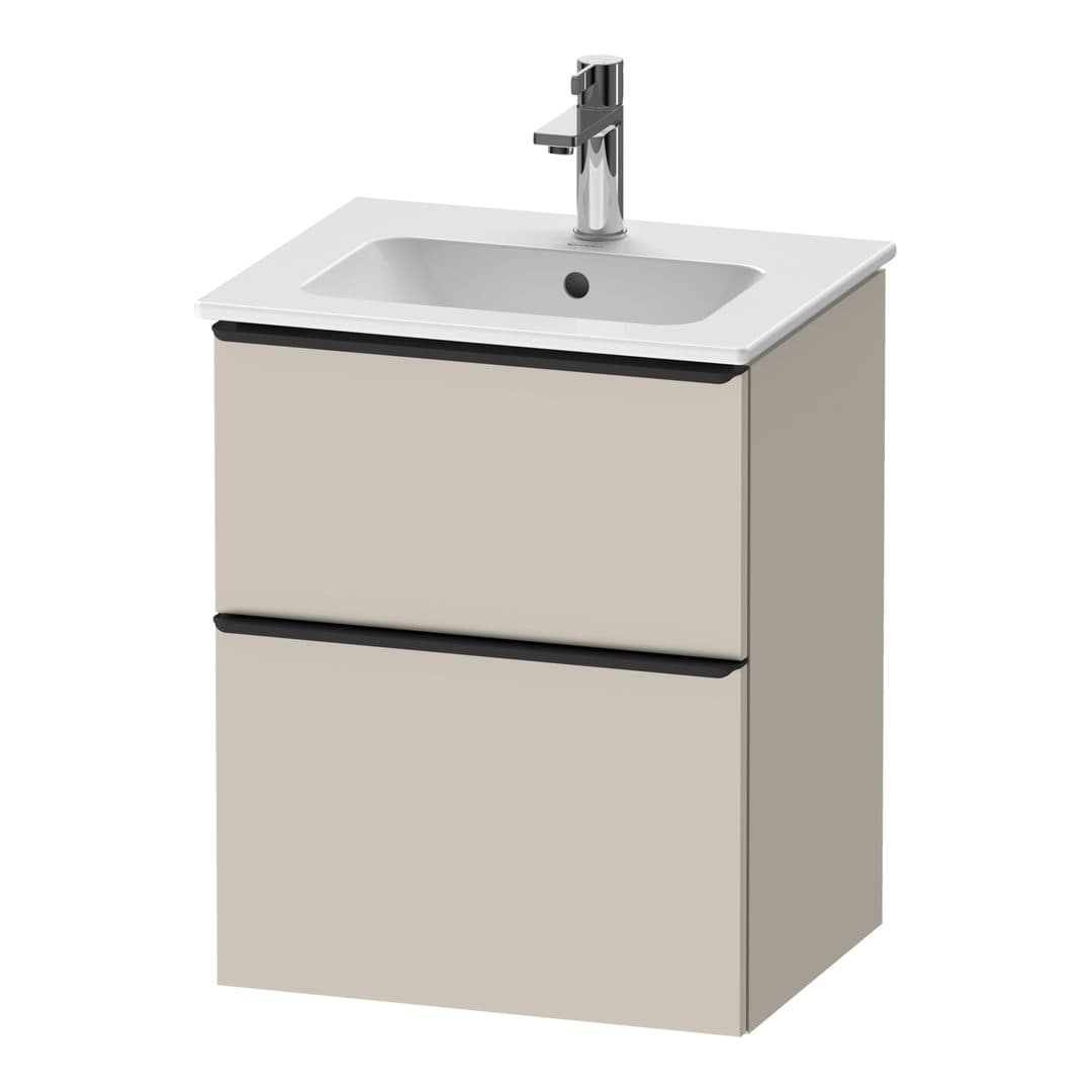 Duravit D-Neo – Έπιπλο Νιπτήρα – 510 mm, 2 συρτάρια, νιπτήρας κέντρο, Diamond black Matt – Taupe Matt, Decor (DE43600BD910000)