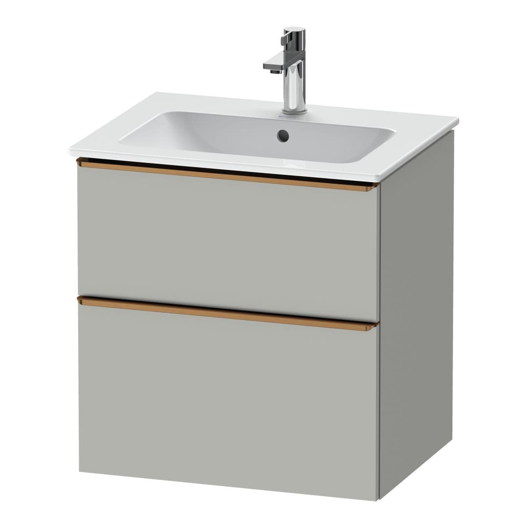 Duravit D-Neo – Έπιπλο Νιπτήρα – 610 mm, 2 συρτάρια, νιπτήρας κέντρο, Bronze Brushed – Concrete grey Matt, Decor (DE4361004070000)