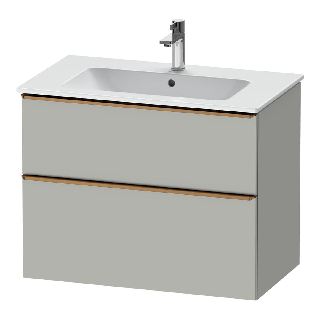 Duravit D-Neo – Έπιπλο Νιπτήρα – 810 mm, 2 συρτάρια, νιπτήρας κέντρο, Bronze Brushed – Concrete grey Matt, Decor (DE4362004070000)