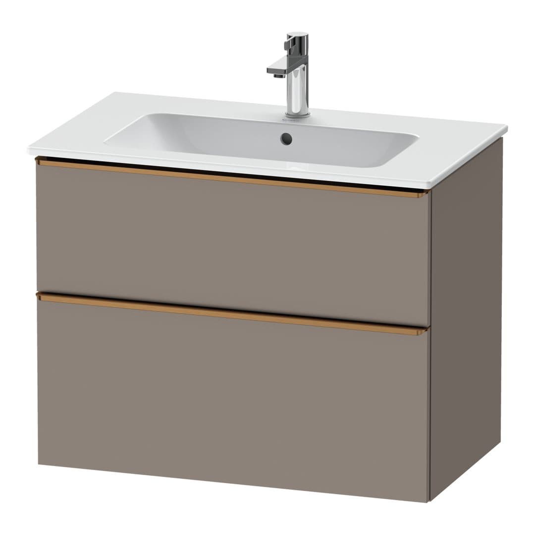 Duravit D-Neo – Έπιπλο Νιπτήρα – 810 mm, 2 συρτάρια, νιπτήρας κέντρο, Bronze Brushed – Basalte Matt, Decor (DE4362004430000)