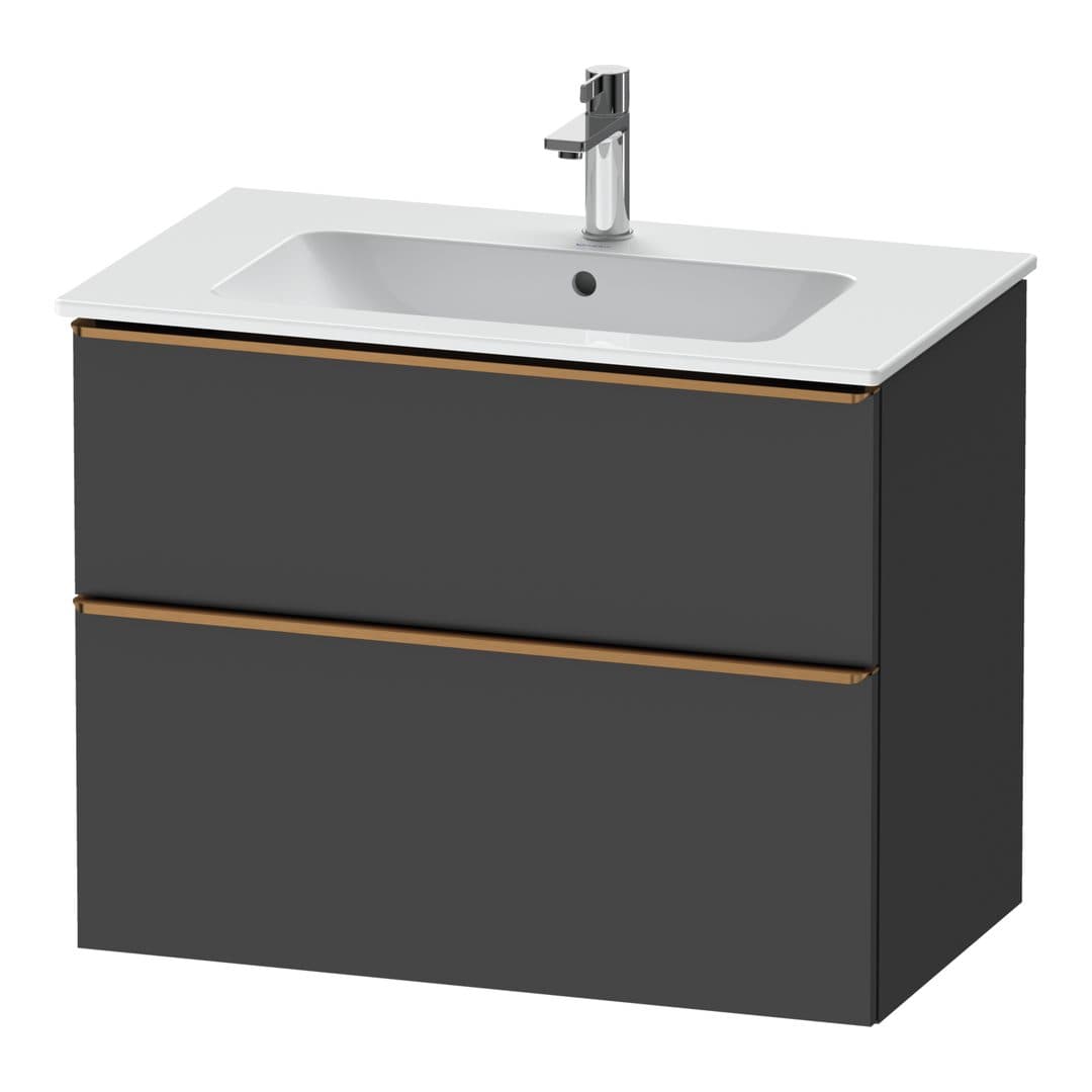 Duravit D-Neo – Έπιπλο Νιπτήρα – 810 mm, 2 συρτάρια, νιπτήρας κέντρο, Bronze Brushed – Graphite Matt, Decor (DE4362004490000)