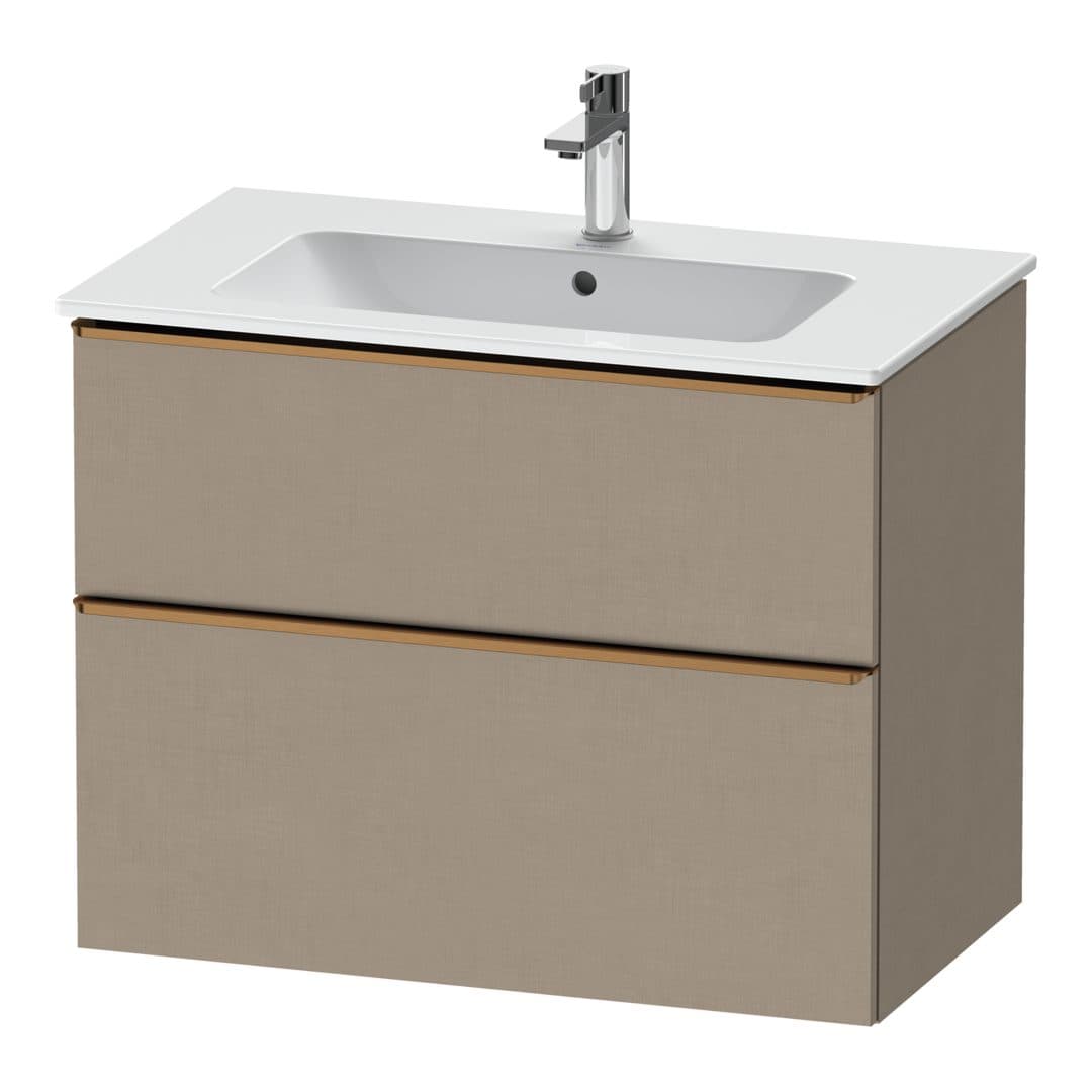 Duravit D-Neo – Έπιπλο Νιπτήρα – 810 mm, 2 συρτάρια, νιπτήρας κέντρο, Bronze Brushed – Linen Matt, Decor (DE4362004750000)