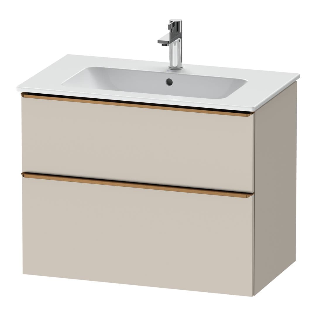 Duravit D-Neo – Έπιπλο Νιπτήρα – 810 mm, 2 συρτάρια, νιπτήρας κέντρο, Bronze Brushed – Taupe Matt, Decor (DE4362004910000)