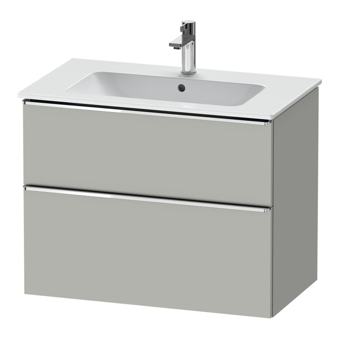 Duravit D-Neo – Έπιπλο Νιπτήρα – 810 mm, 2 συρτάρια, νιπτήρας κέντρο, Chrome High Gloss – Concrete grey Matt, Decor (DE4362010070000)