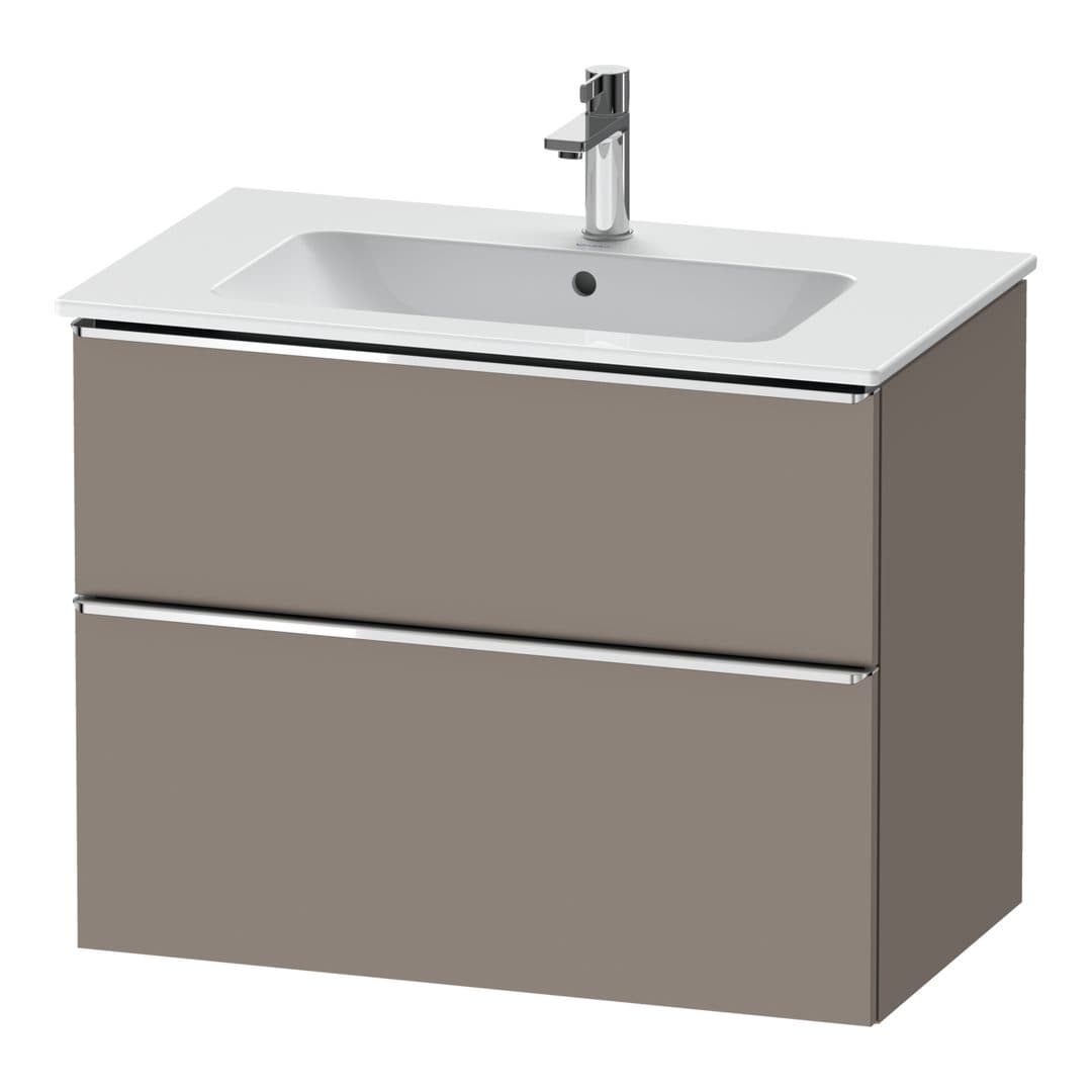 Duravit D-Neo – Έπιπλο Νιπτήρα – 810 mm, 2 συρτάρια, νιπτήρας κέντρο, Chrome High Gloss – Basalte Matt, Decor (DE4362010430000)
