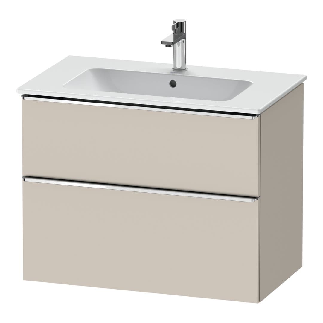 Duravit D-Neo – Έπιπλο Νιπτήρα – 810 mm, 2 συρτάρια, νιπτήρας κέντρο, Chrome High Gloss – Taupe Matt, Decor (DE4362010910000)