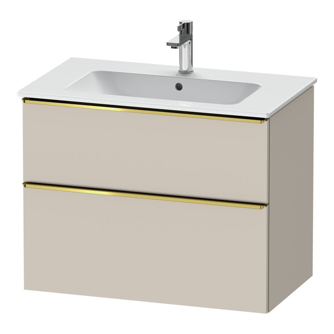 Duravit D-Neo – Έπιπλο Νιπτήρα – 810 mm, 2 συρτάρια, νιπτήρας κέντρο, Gold Polished – Taupe Matt, Decor (DE4362034910000)