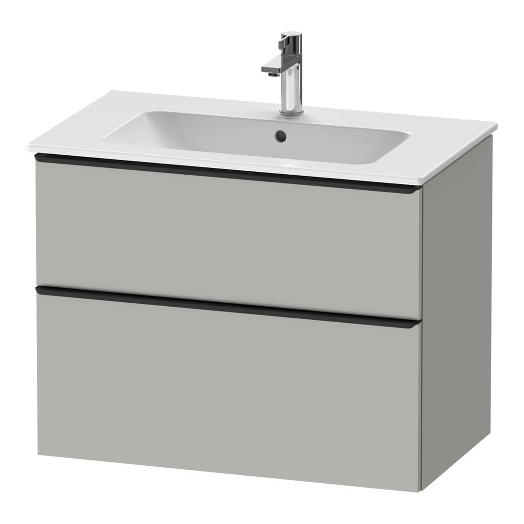 Duravit D-Neo – Έπιπλο Νιπτήρα – 810 mm, 2 συρτάρια, νιπτήρας κέντρο, Diamond black Matt – Concrete grey Matt, Decor (DE43620BD070000)